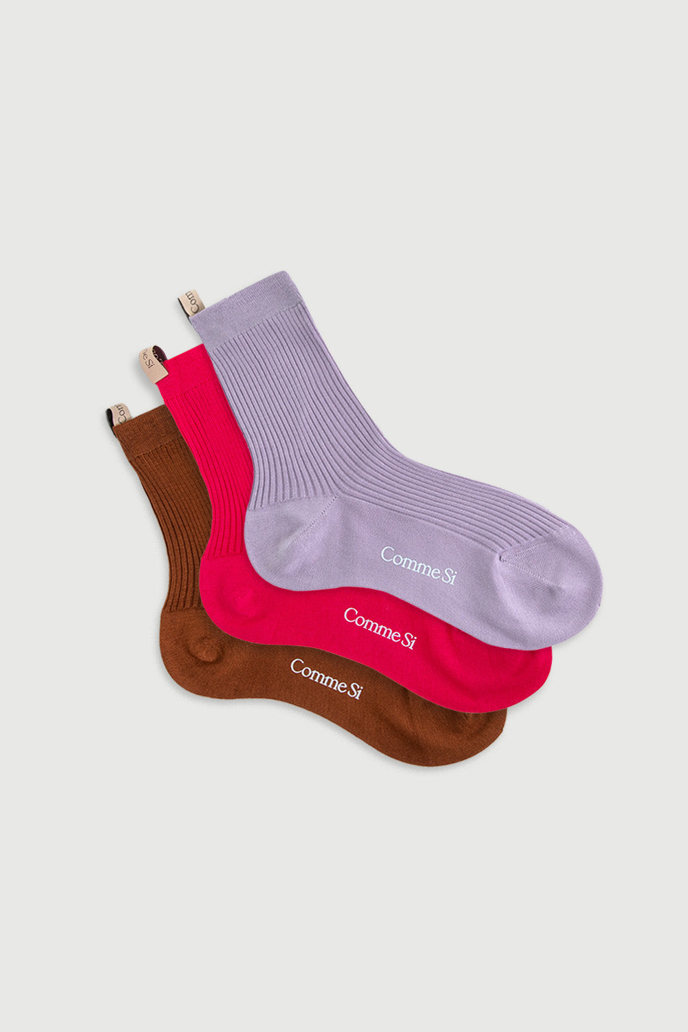 The Agnelli Trio, Egyptian Cotton Sock Set of three pairs in flora, by Comme Si