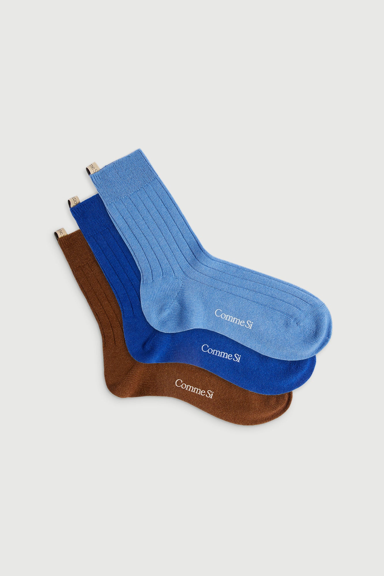 The Cashmere Trio in Buffalo, Mongolian cashmere socks, by Comme Si