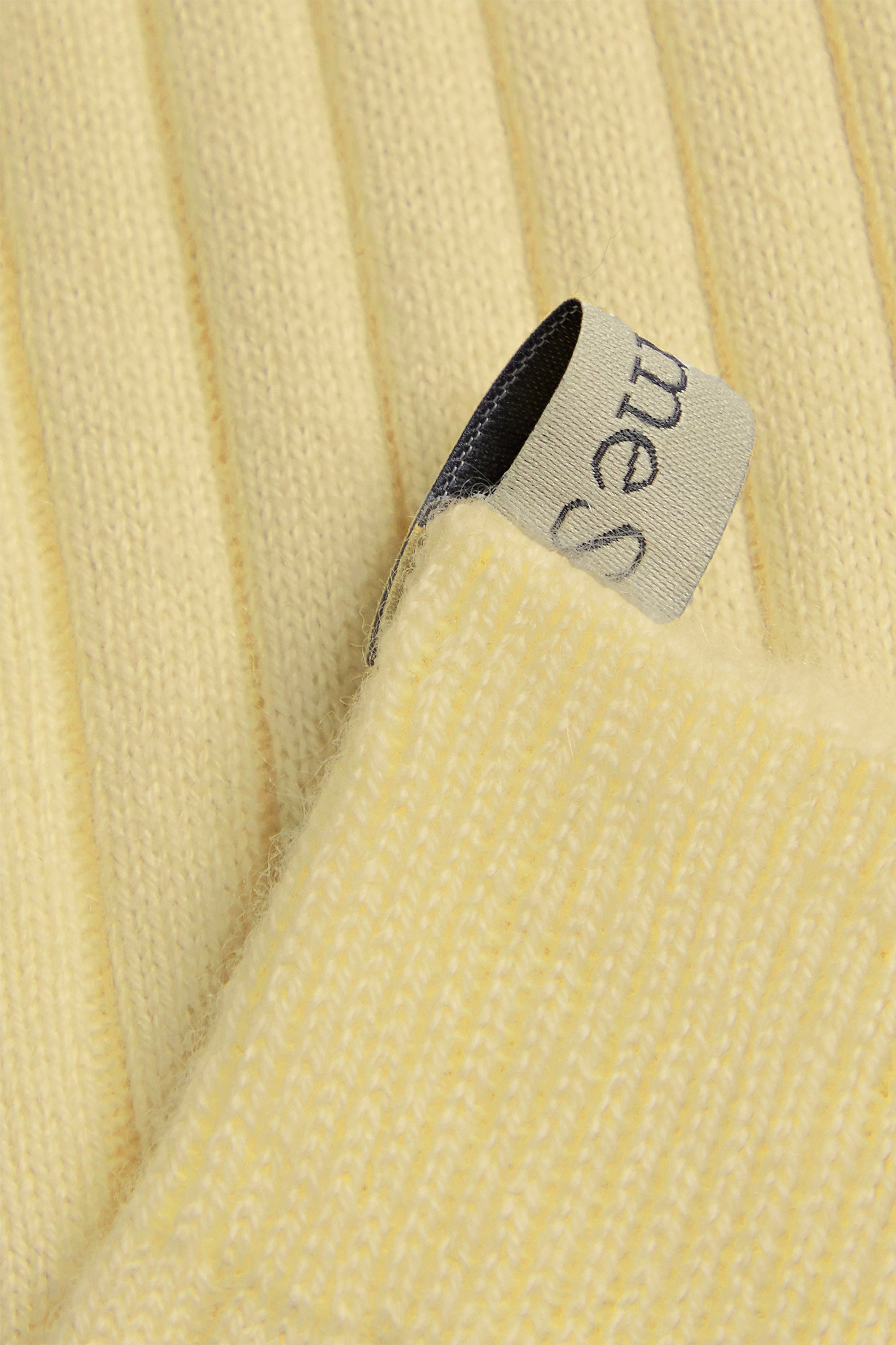 Ribbon tag detail, The Danielle Sock, Mongolian Cashmere, Butter, Comme Si