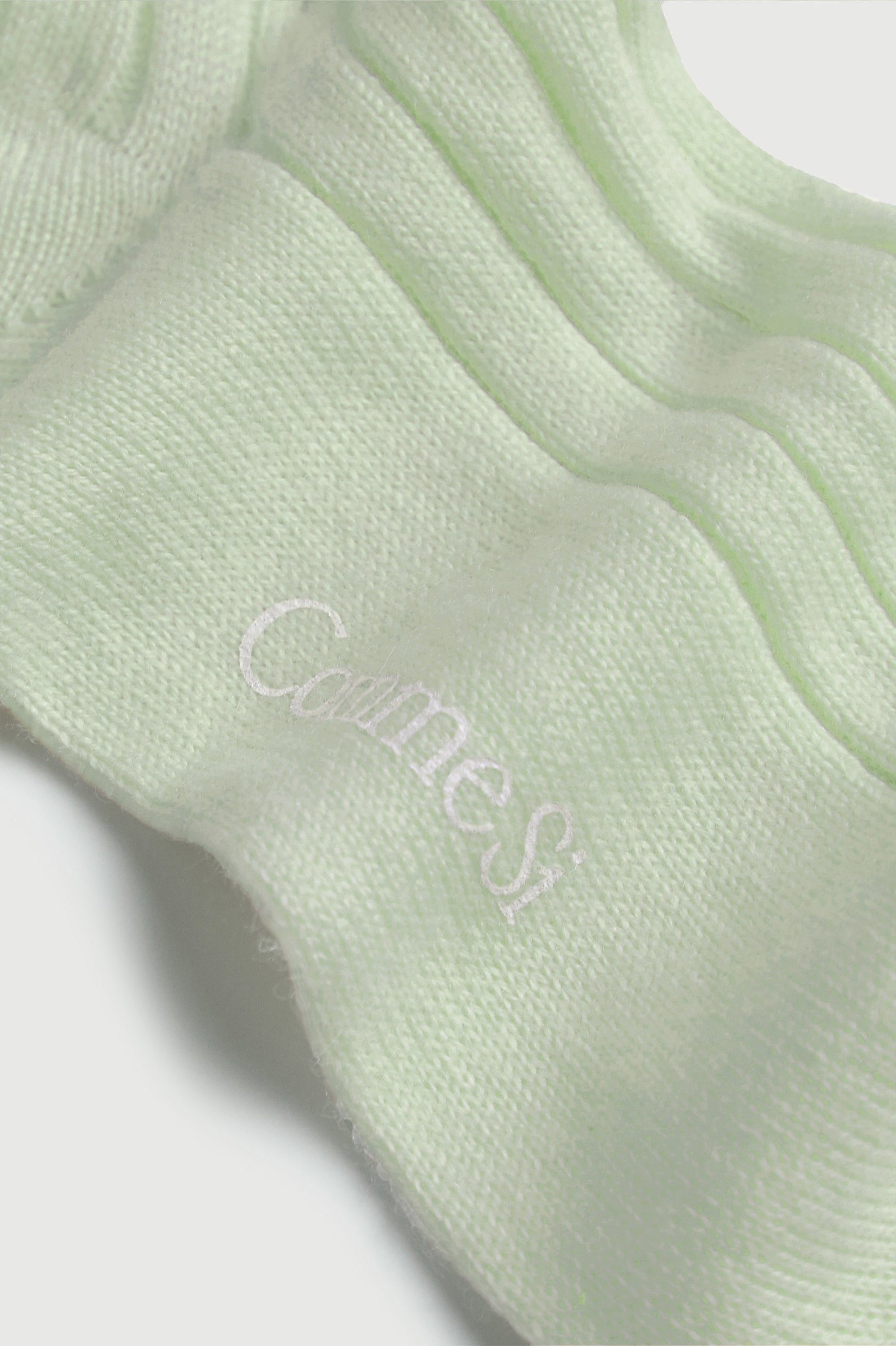 Footbed detail, The Danielle Sock, Mongolian Cashmere, Mint, Comme Si