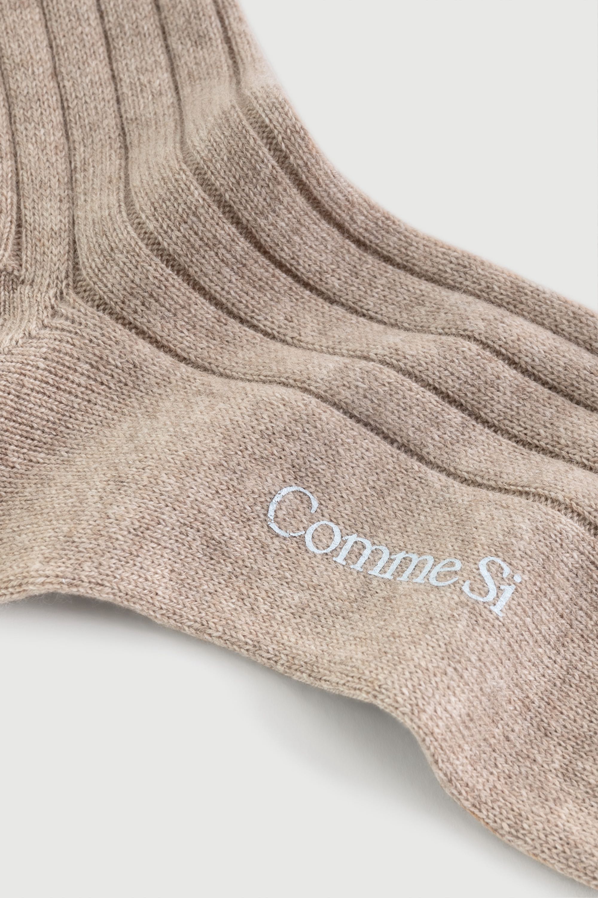 Footbed detail, The Danielle Sock, Mongolian Cashmere, Oatmeal, Comme Si