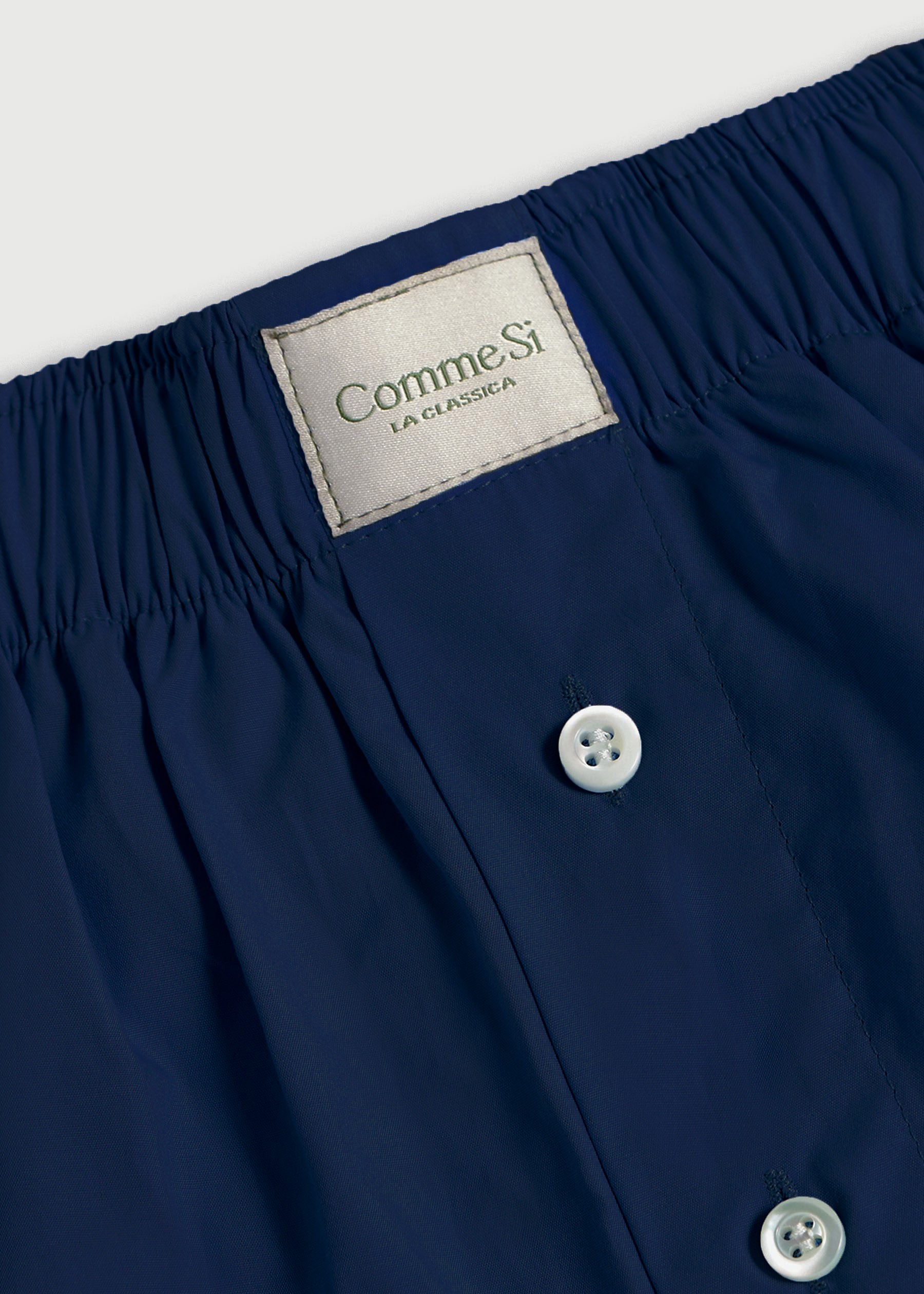 Waistband Detail, La Boxer Alta, Cotton Poplin, Navy, Comme Si