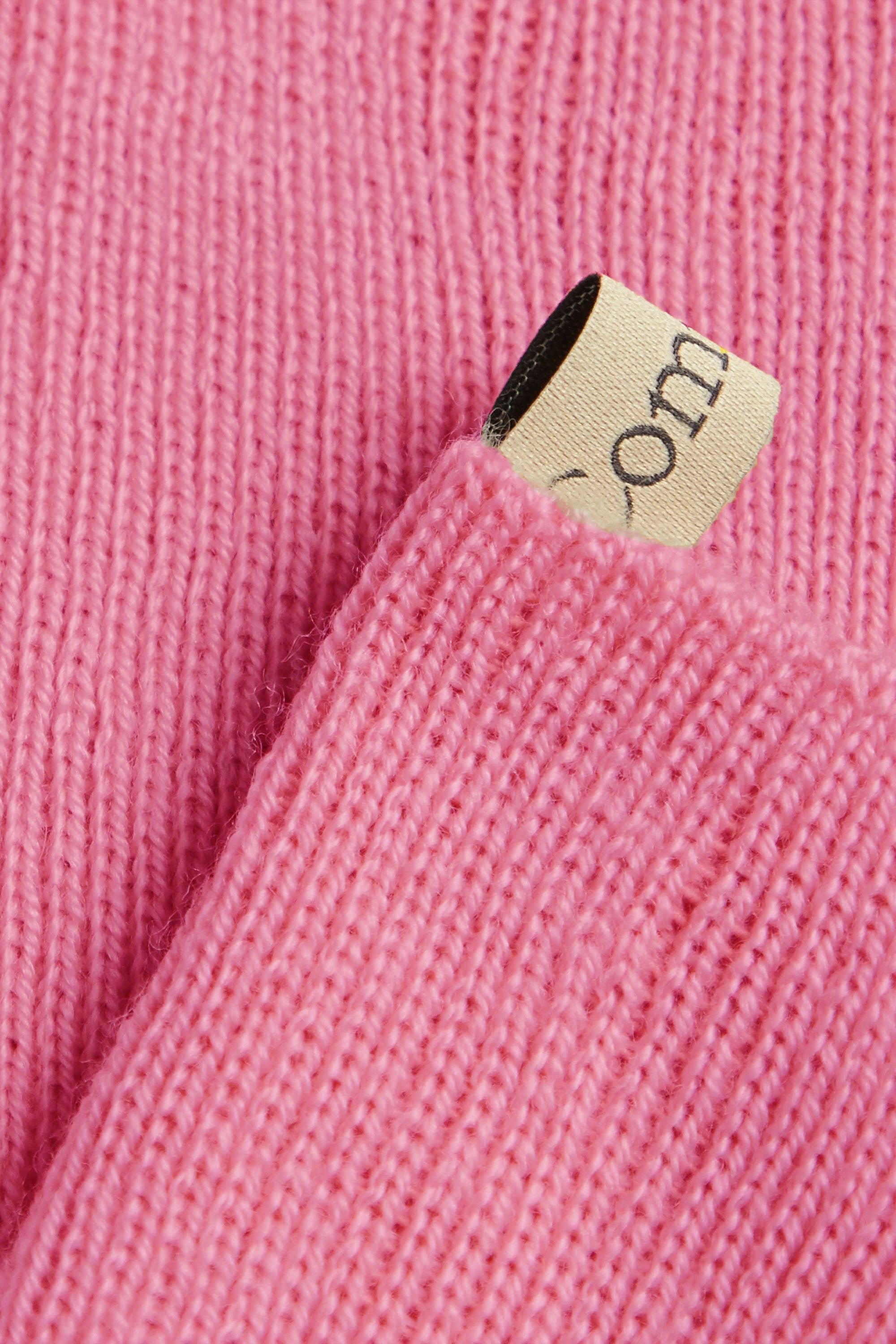 ribbon tag cuff detail, the merino sock in flamingo