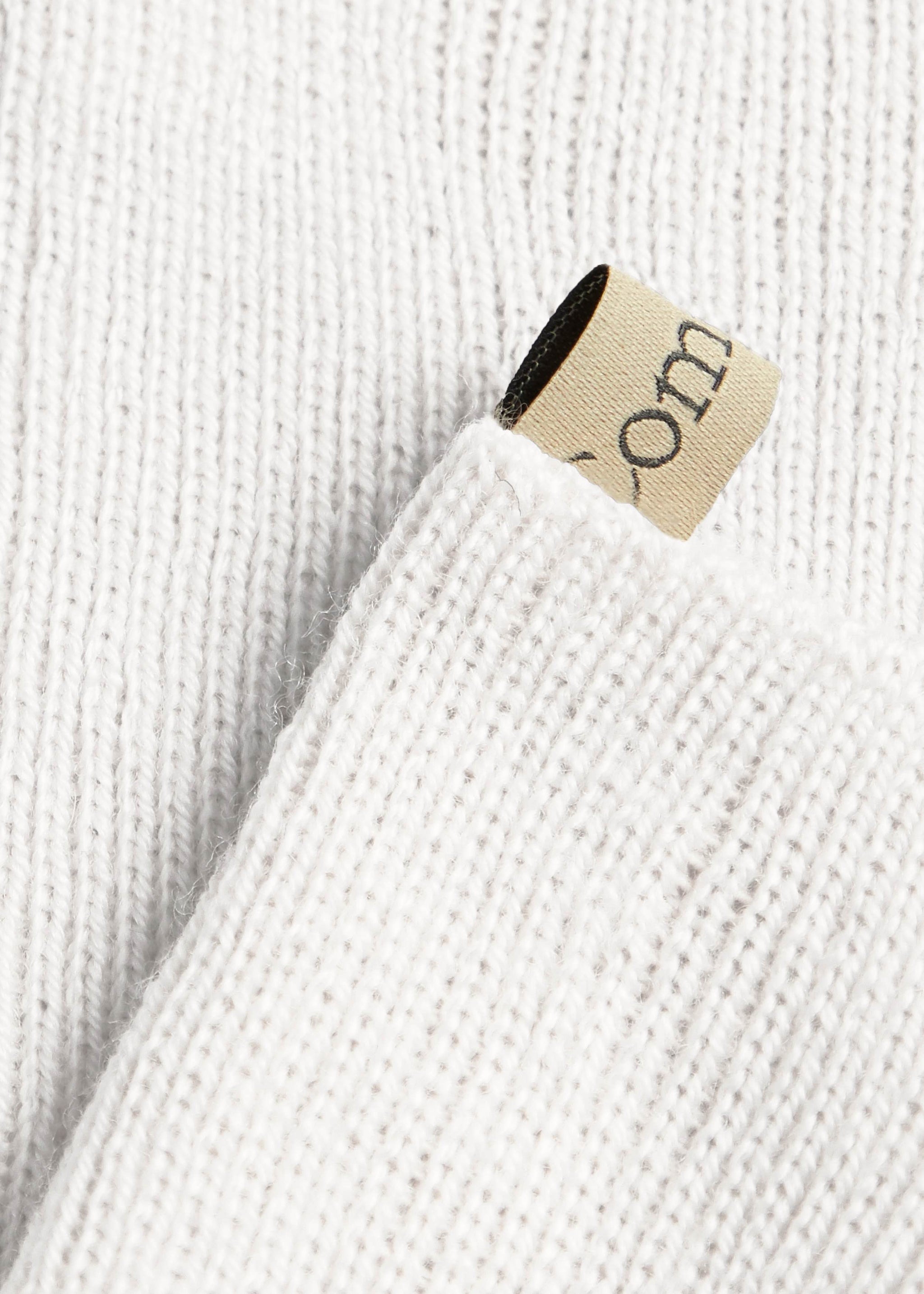 ribbon tag detail, The Merino Sock in navy, merino wool, by Comme Si