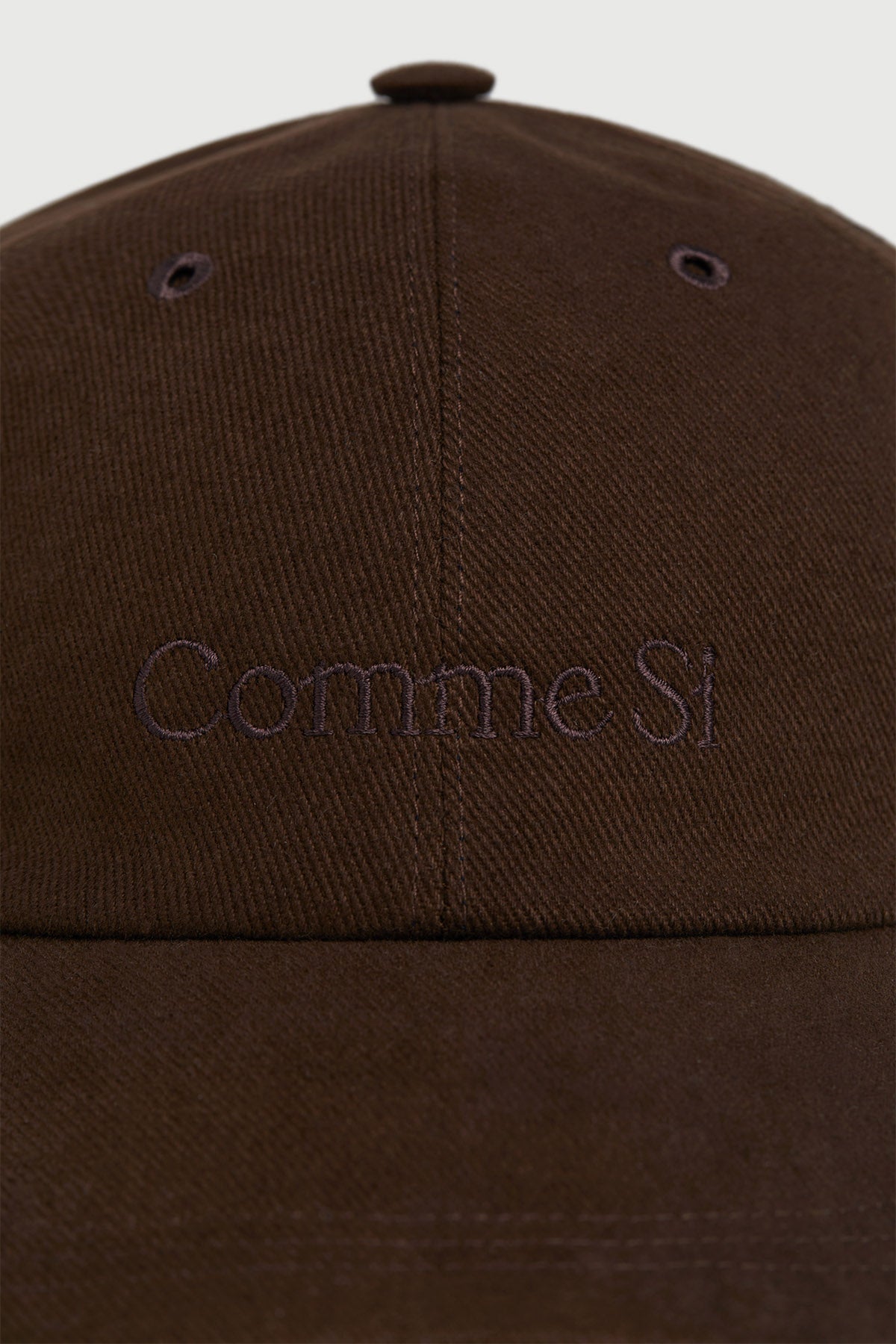 embroidered logo The Silk-Lined Baseball Cap in Brown, with embroidered logo, Comme Si