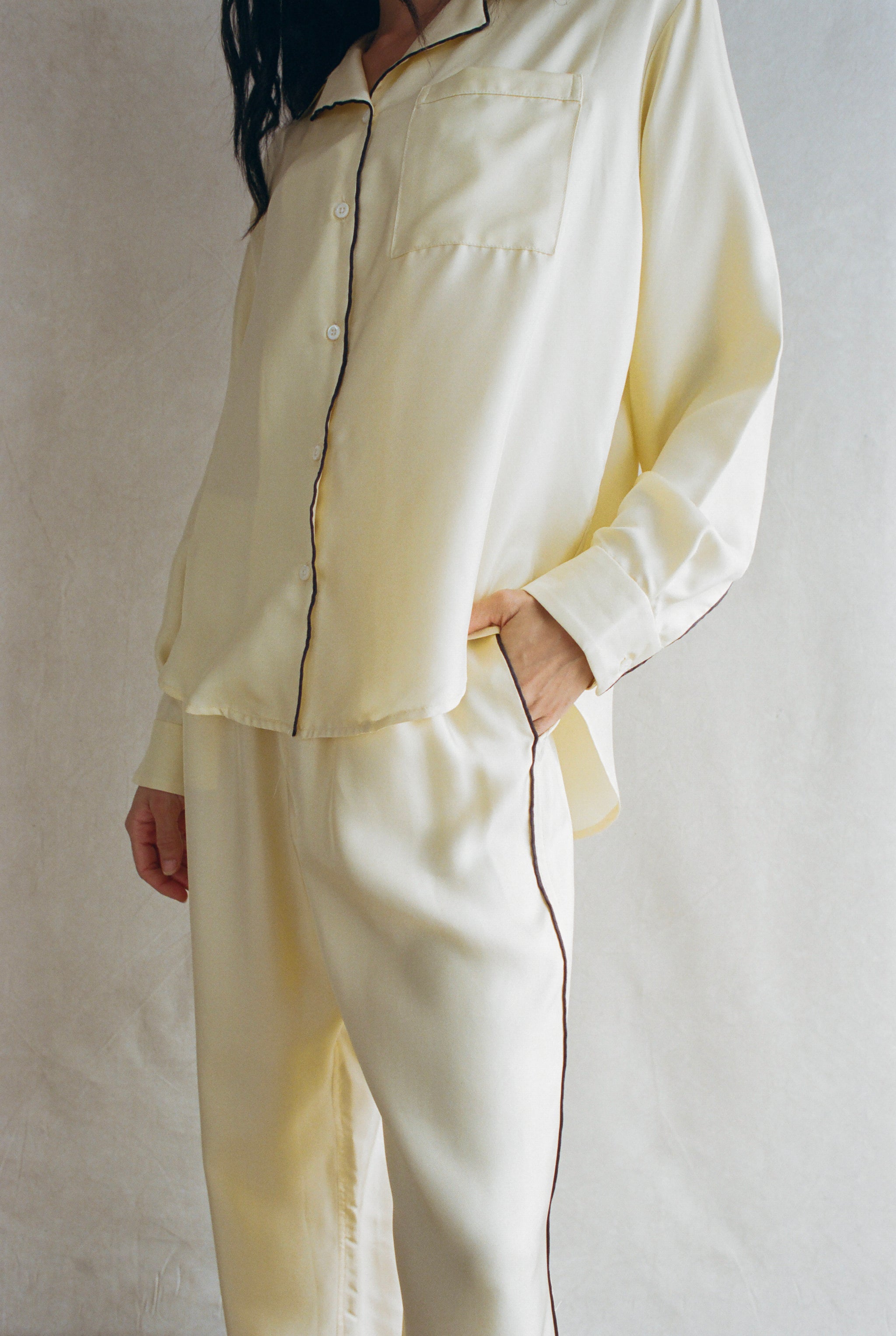 The Piped Silk Twill Set