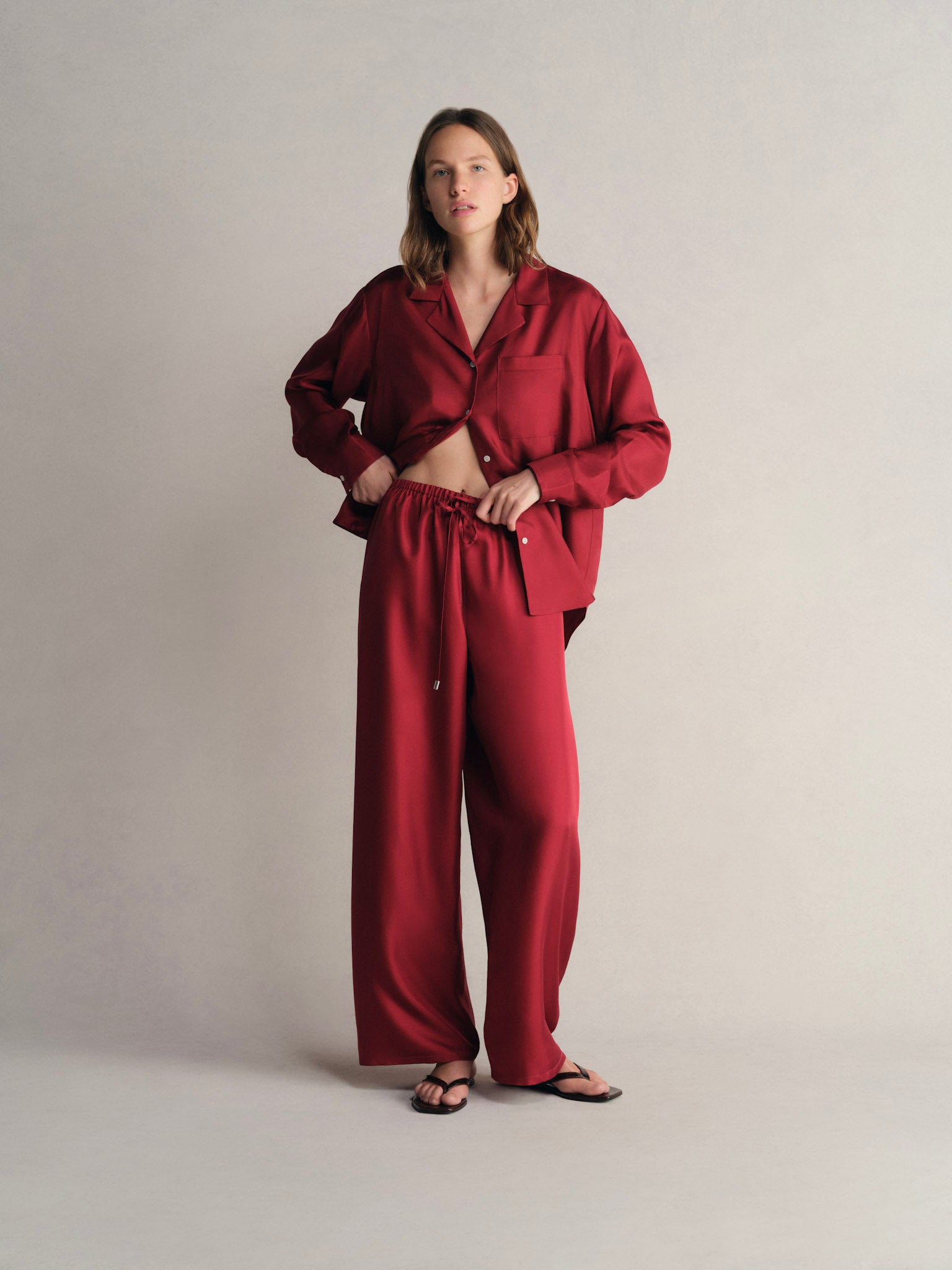 The Drawstring Pant, Silk Twill