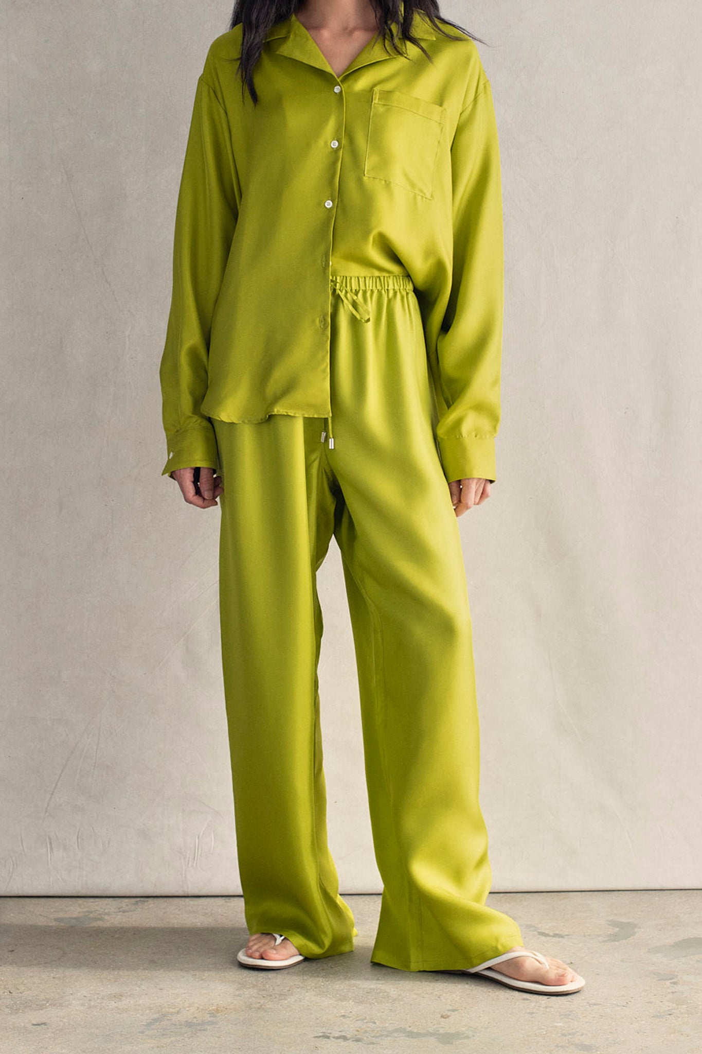 The Drawstring Pant, Silk Twill