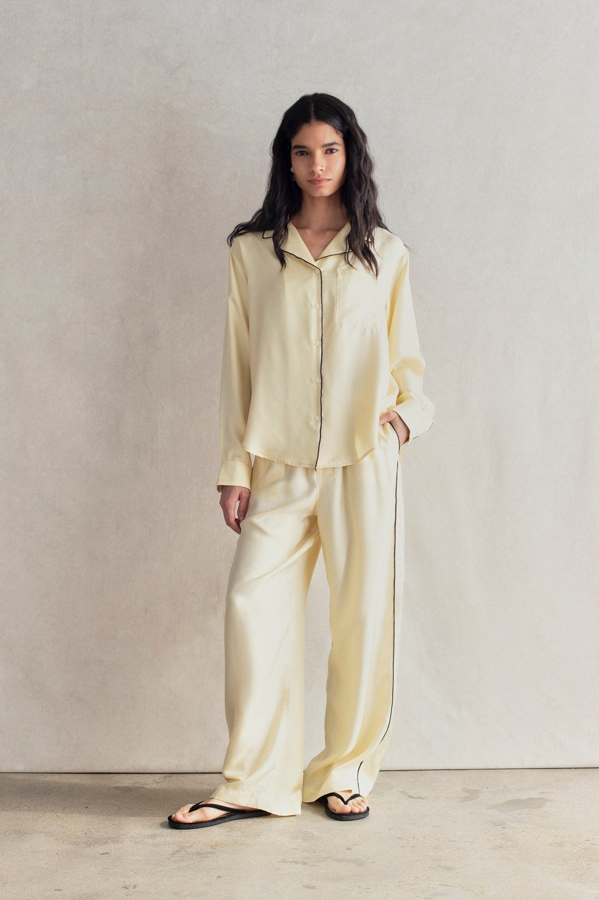 The Piped Silk Twill Set