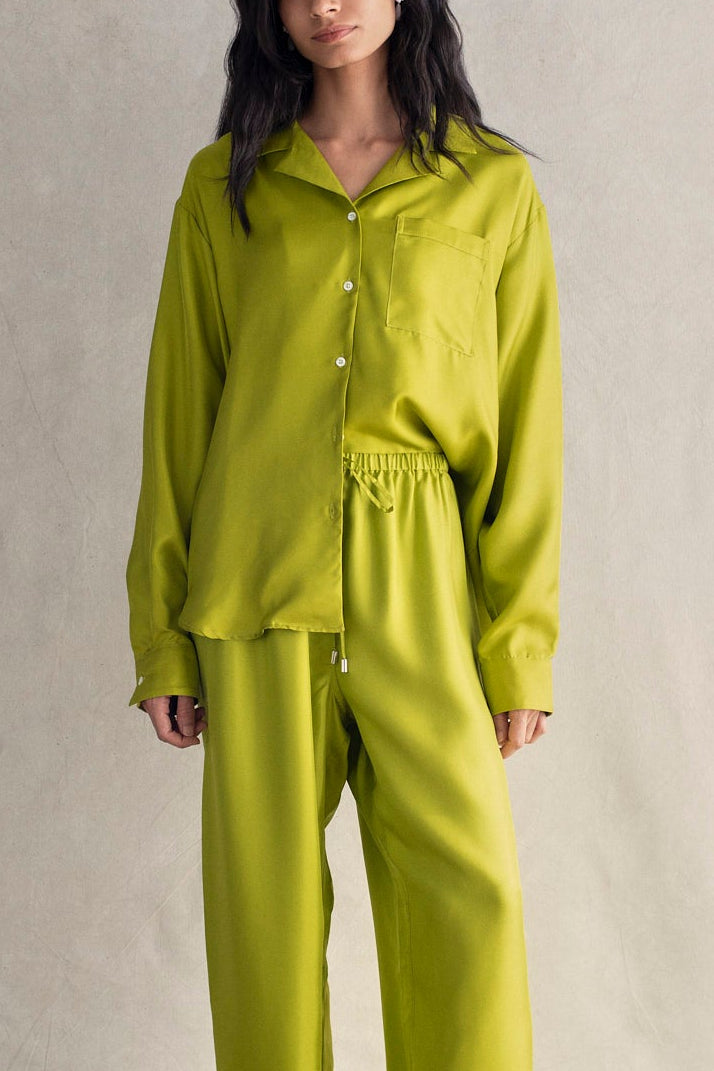 The Notched Collar Shirt, Silk Twill