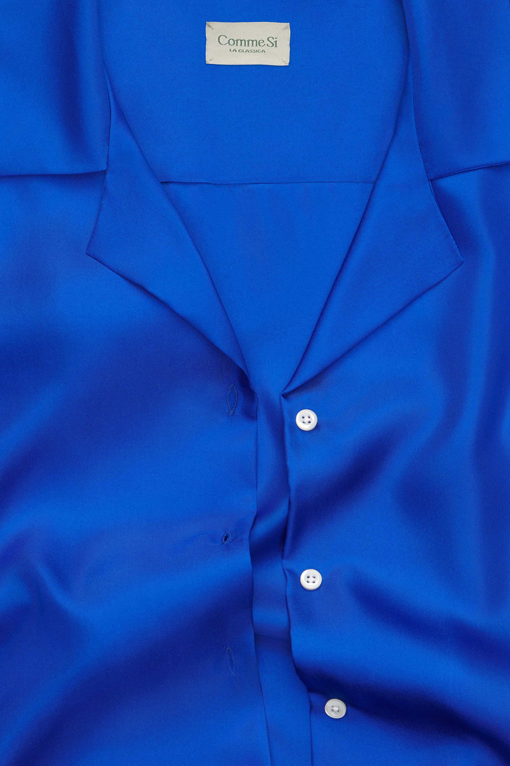 The Notched Collar Short Sleeve Shirt, Silk Twill