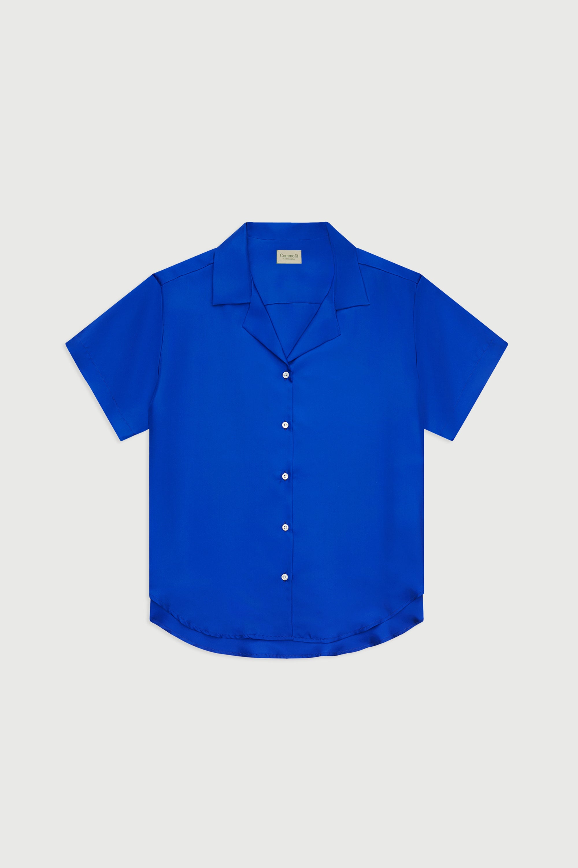 The Notched Collar Short Sleeve Shirt, Silk Twill – Comme Si