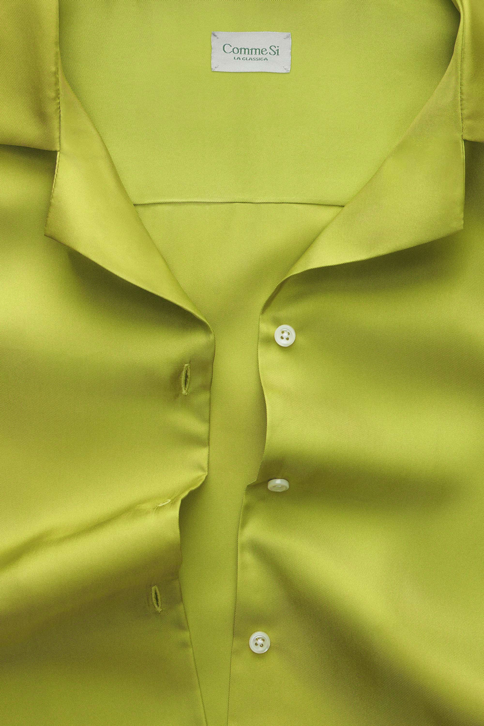 The Notched Collar Short Sleeve Shirt, Silk Twill – Comme Si