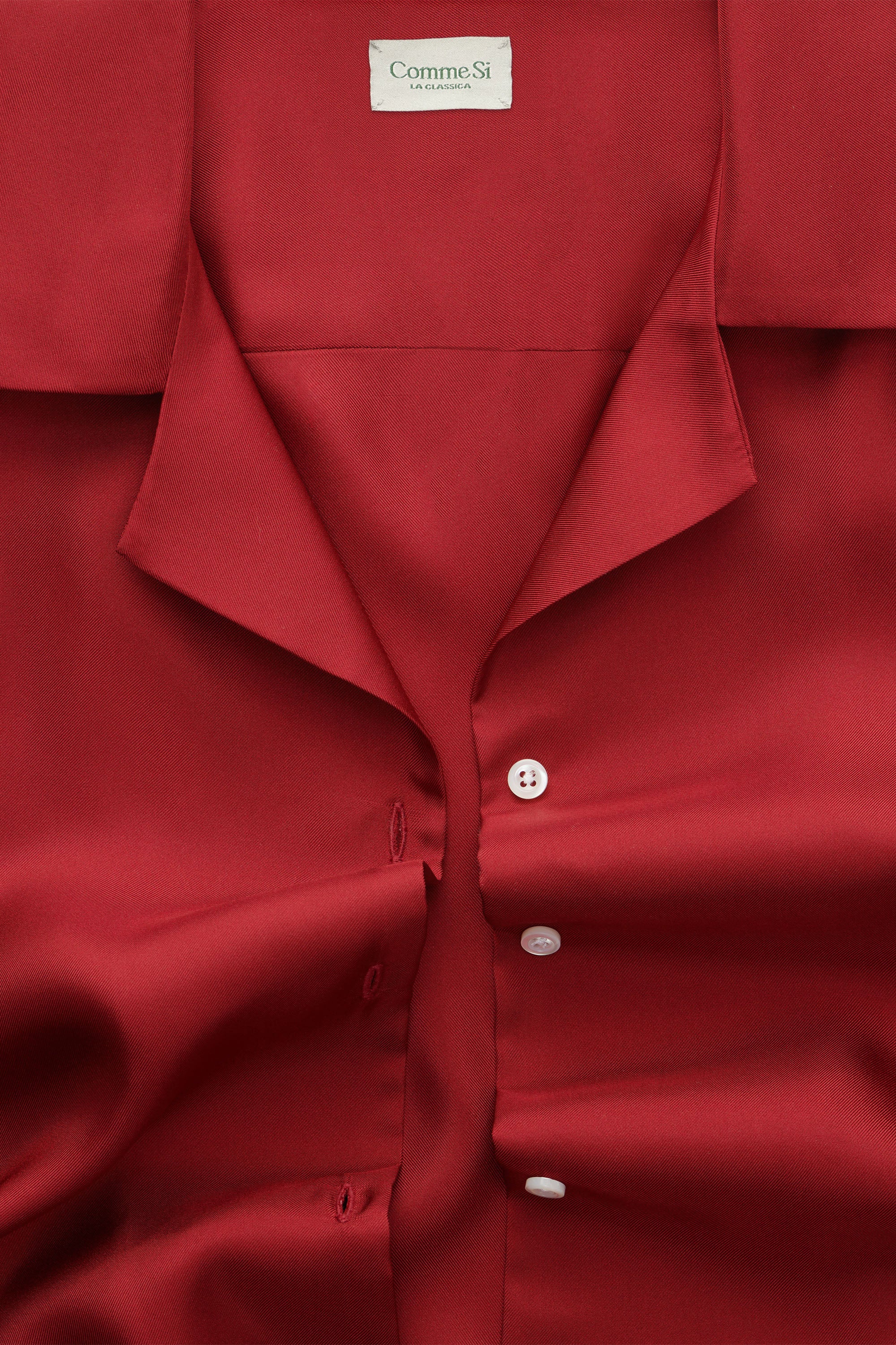 The Notched Collar Short Sleeve Shirt, Silk Twill