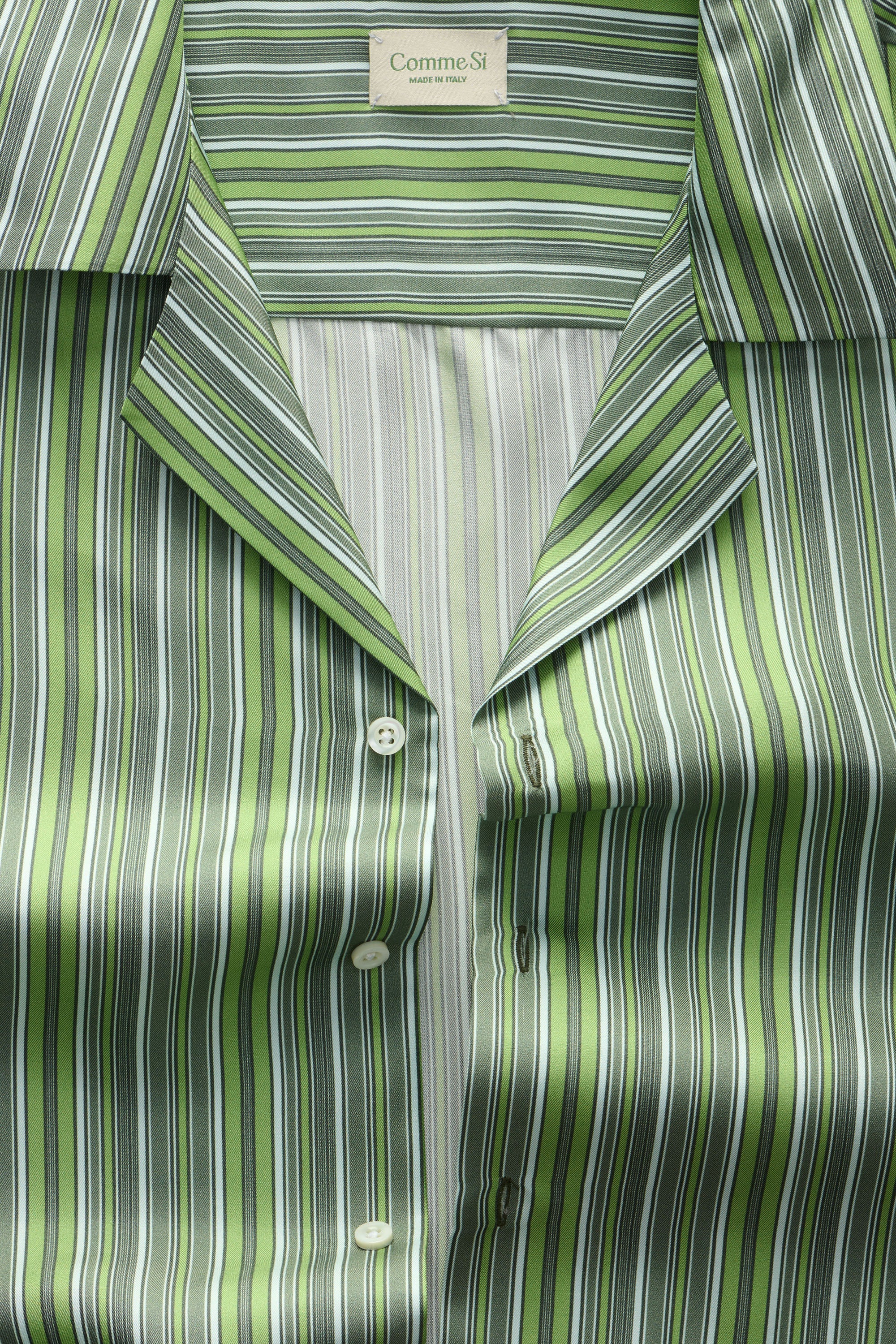 The Notched Collar Long Sleeve Shirt, Silk Twill