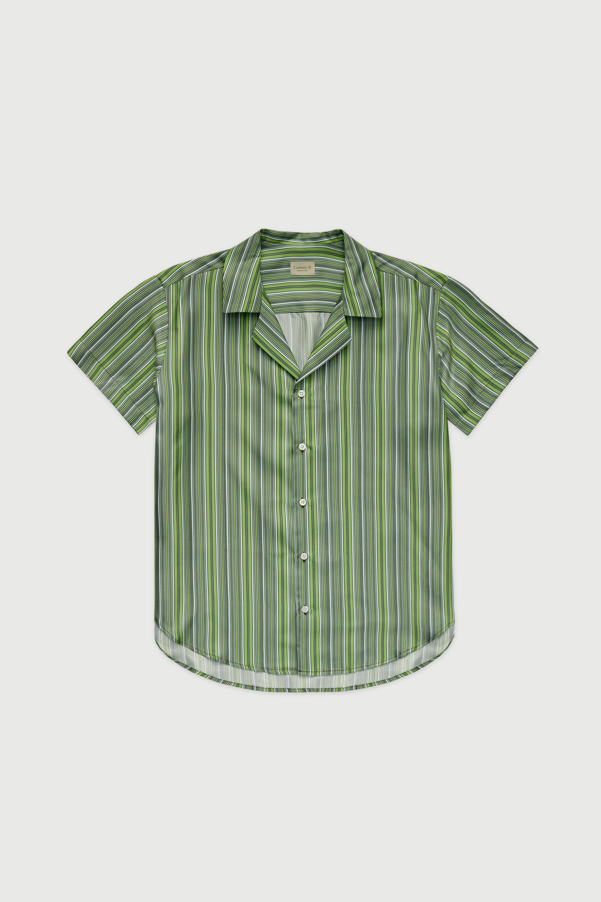 The Notched Collar Short Sleeve Shirt, Silk Twill