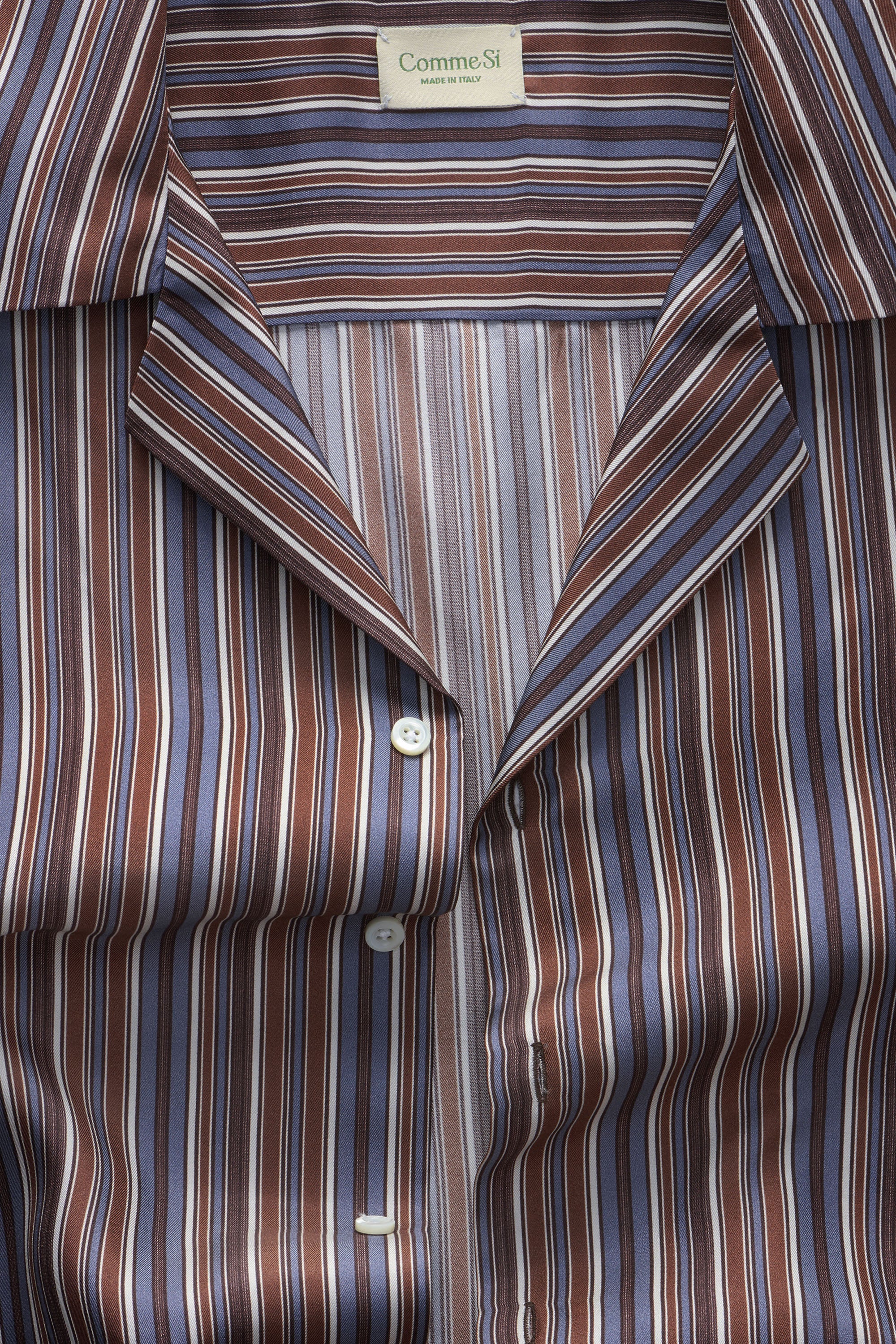 The Notched Collar Long Sleeve Shirt, Silk Twill