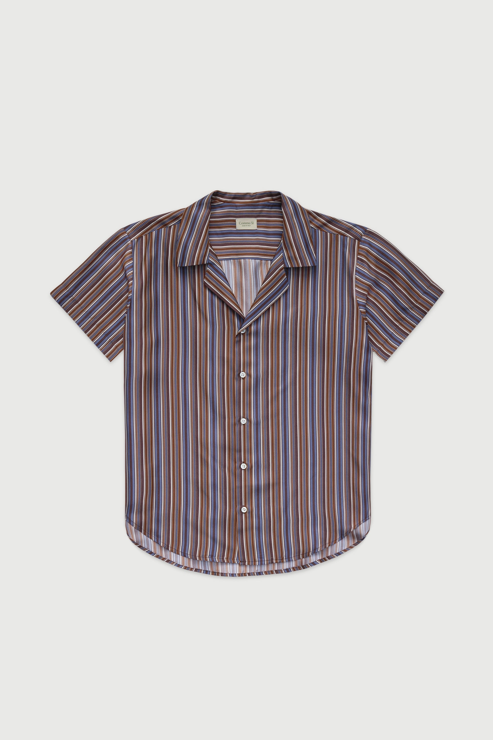 The Notched Collar Short Sleeve Shirt, Silk Twill – Comme Si