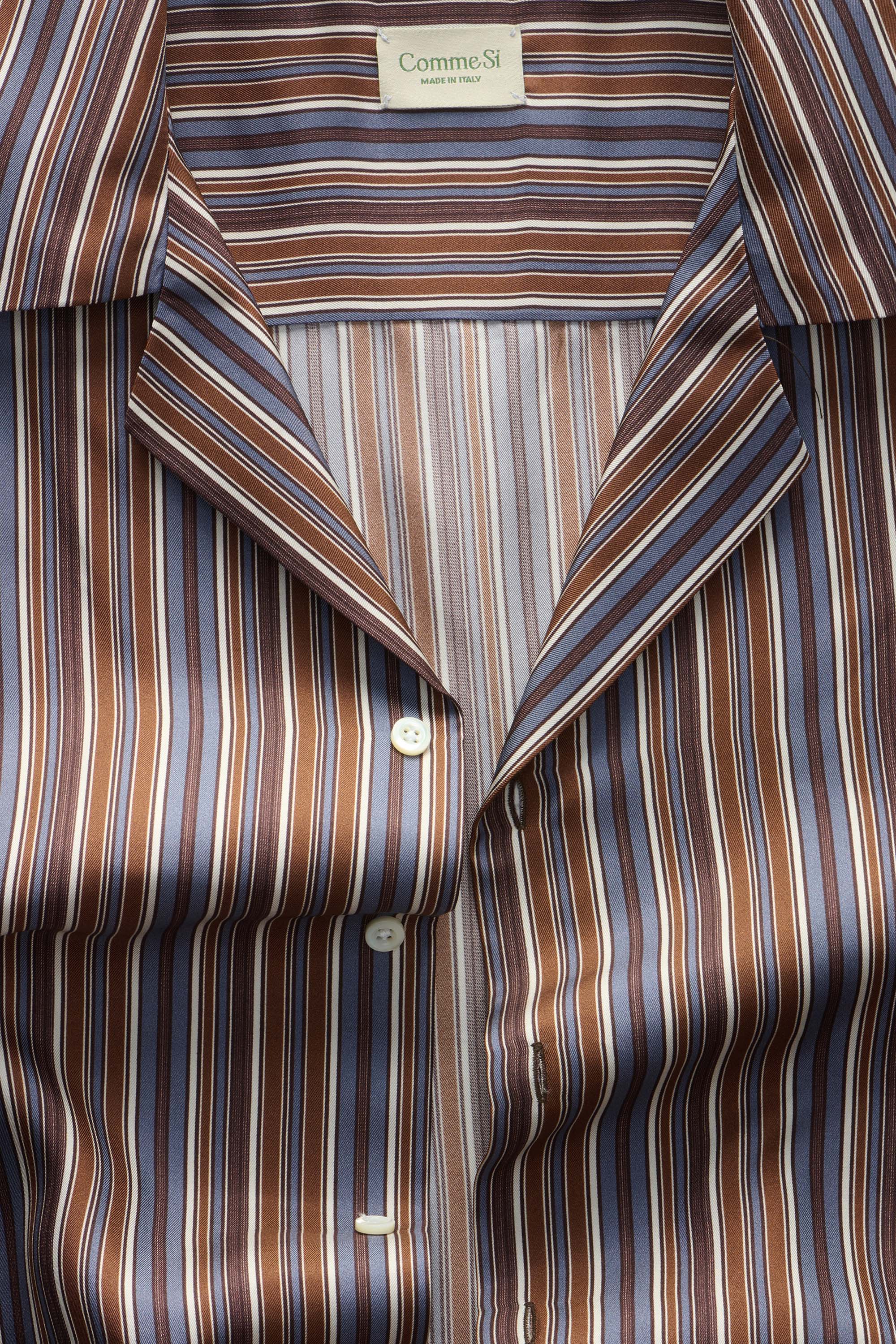 The Notched Collar Long Sleeve Shirt, Silk Twill