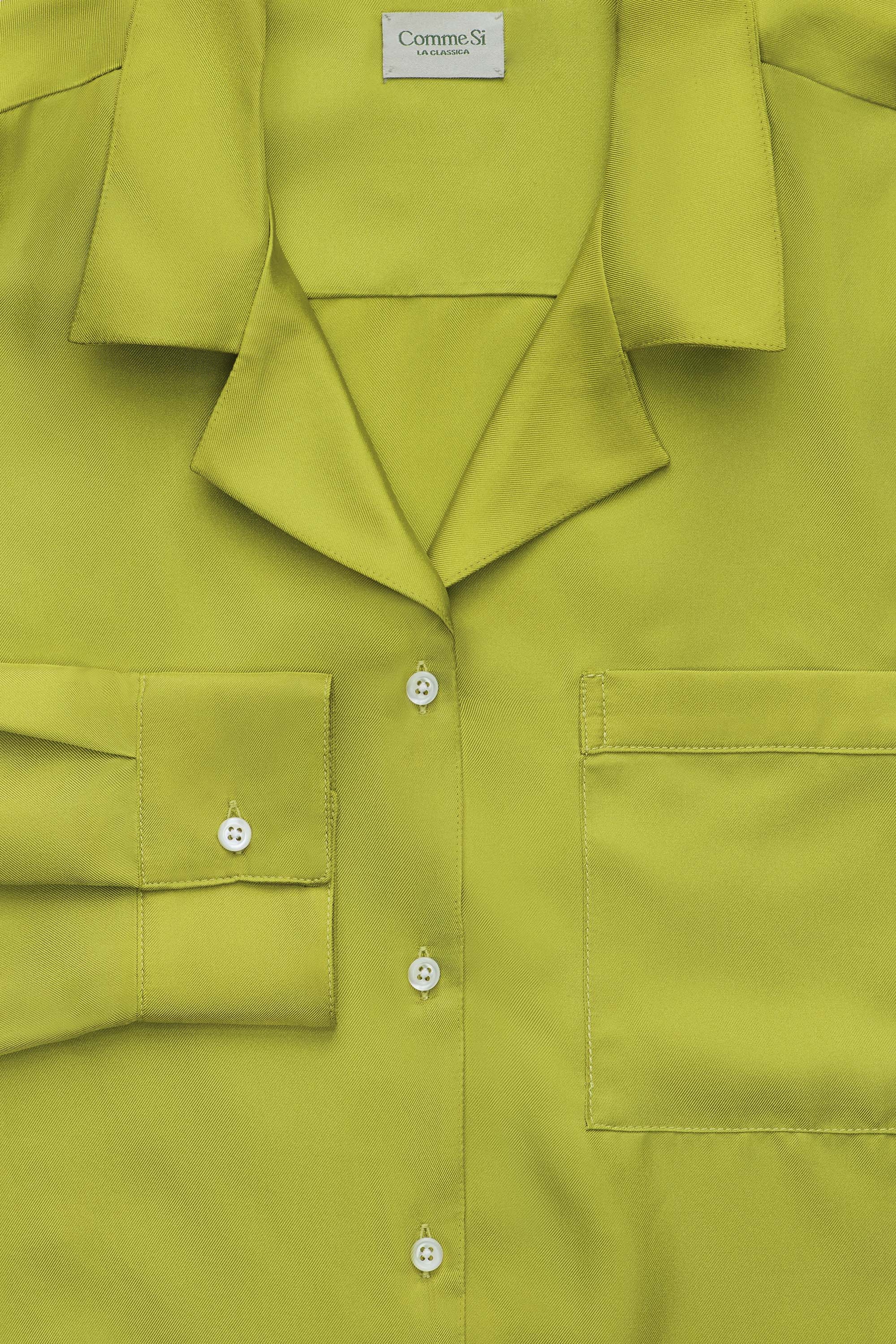 The Notched Collar Shirt, Silk Twill