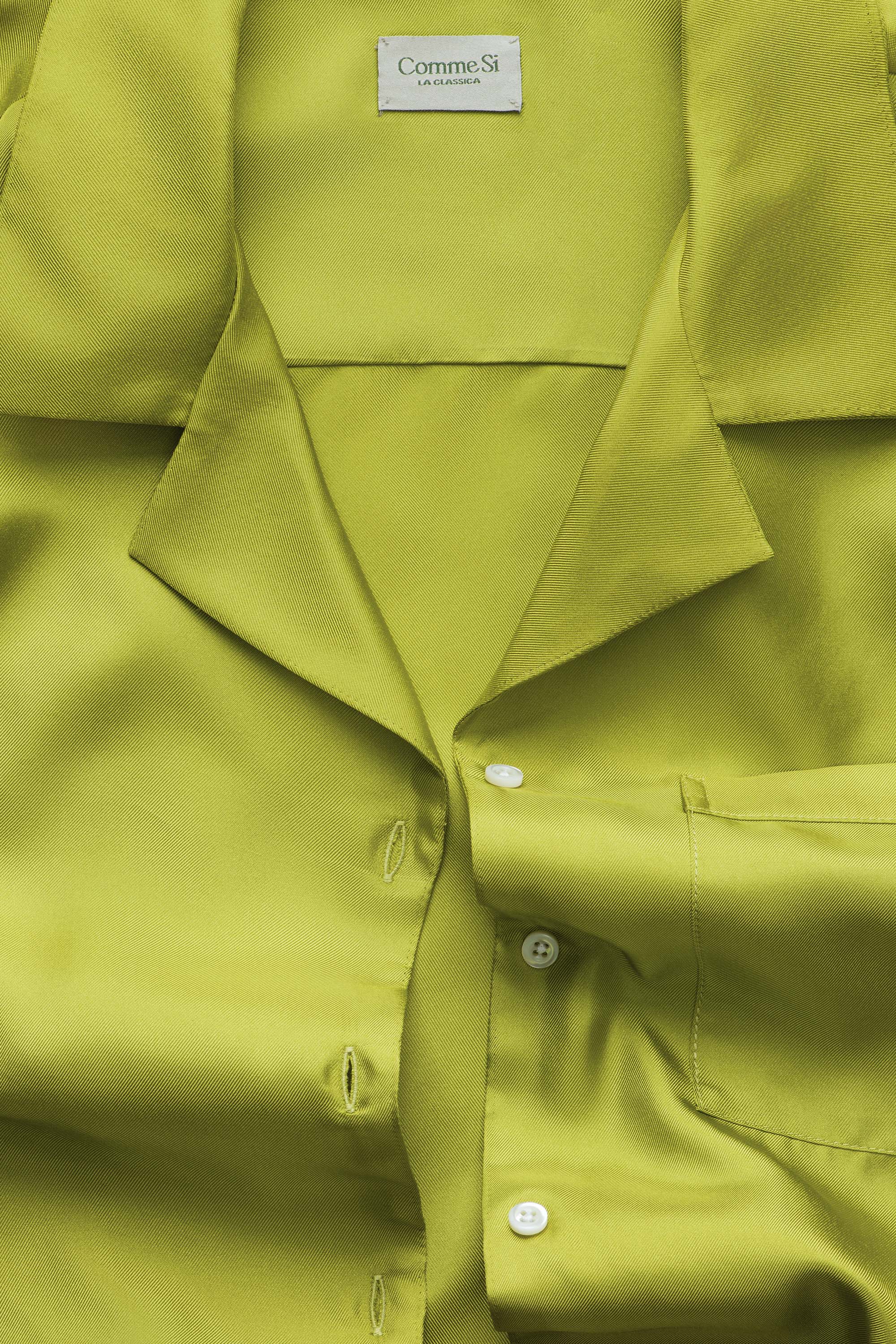 The Notched Collar Long Sleeve Shirt, Silk Twill – Comme Si