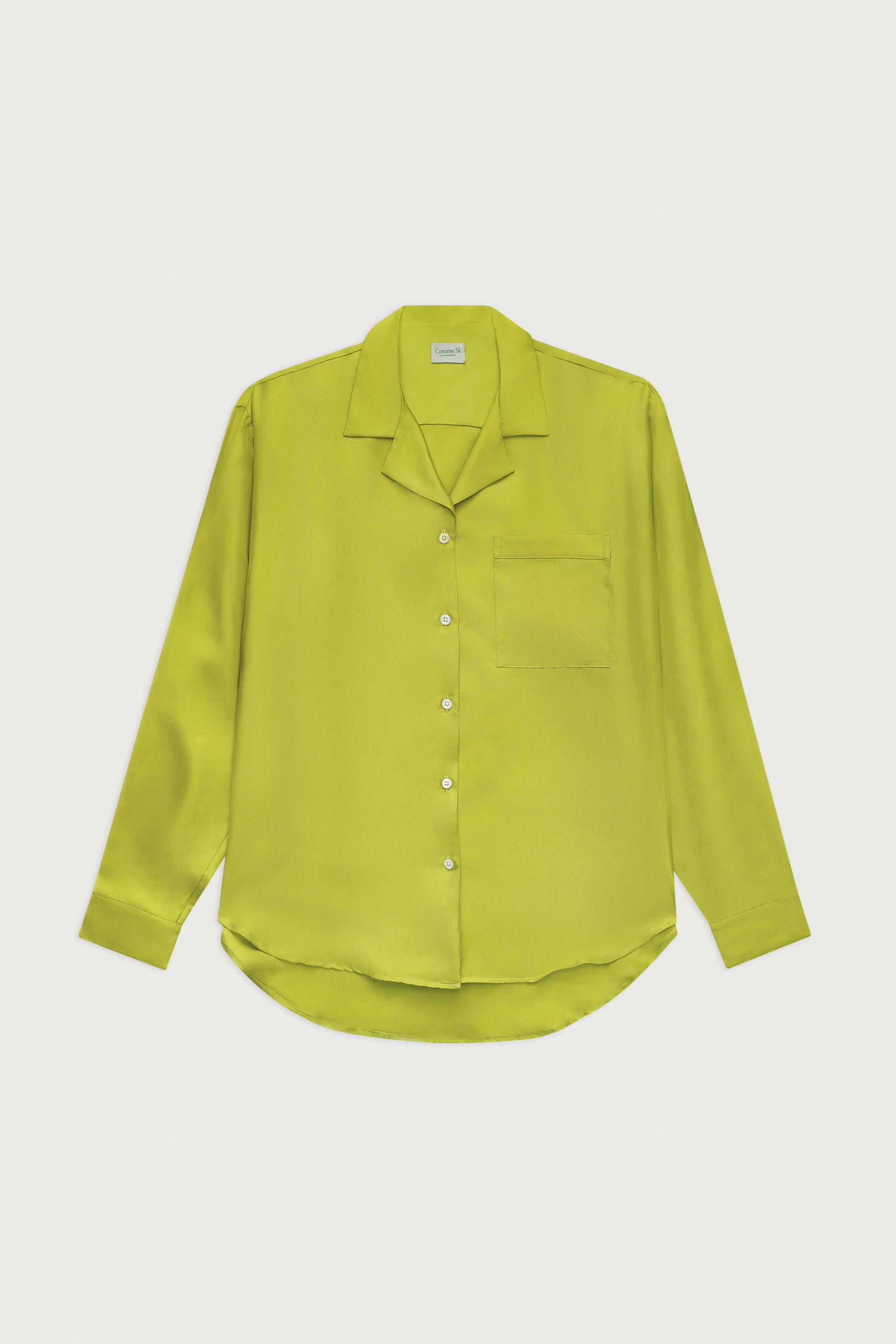 The Notched Collar Shirt, Silk Twill