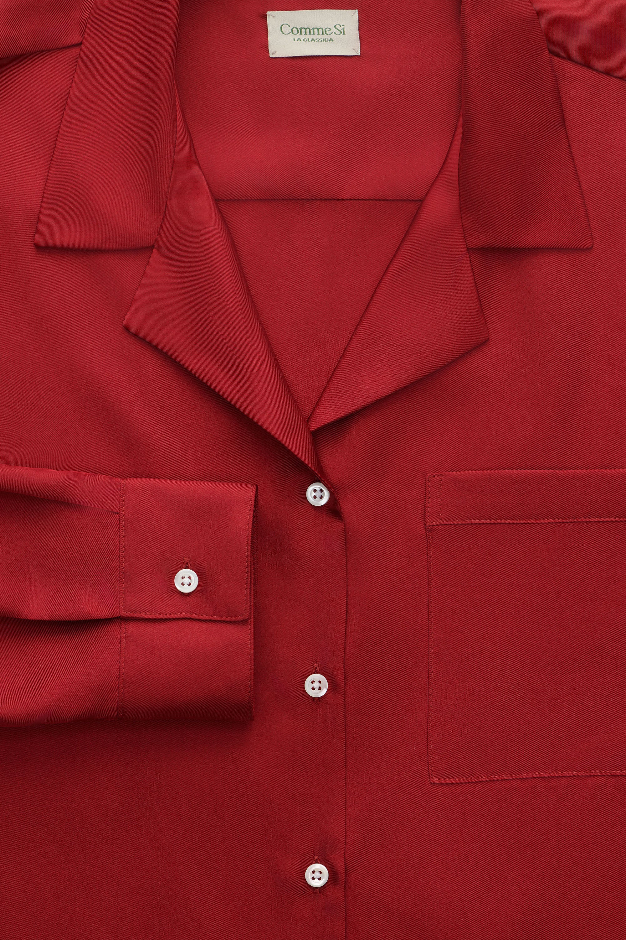 The Notched Collar Shirt, Silk Twill