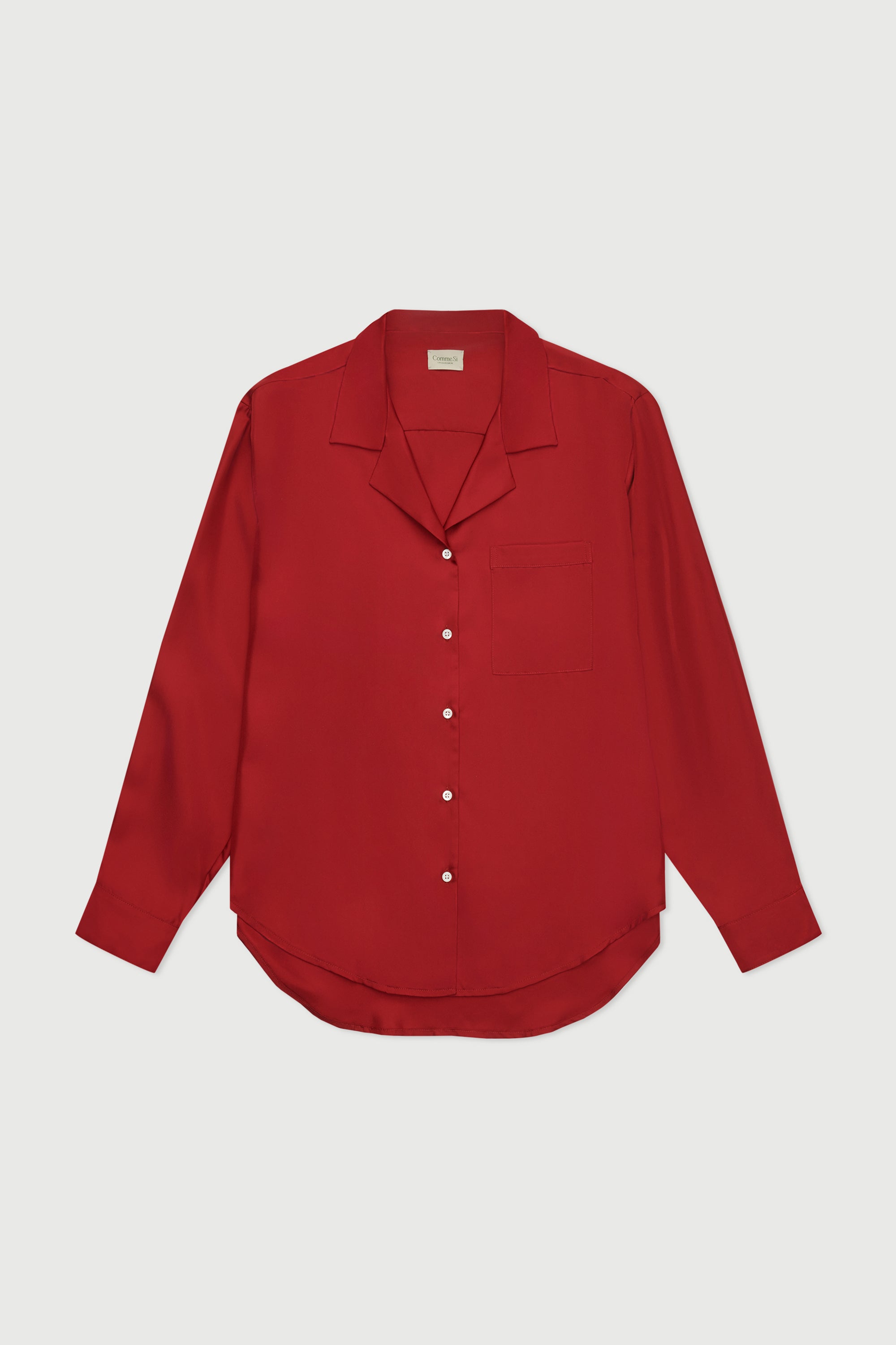 The Notched Collar Shirt, Silk Twill