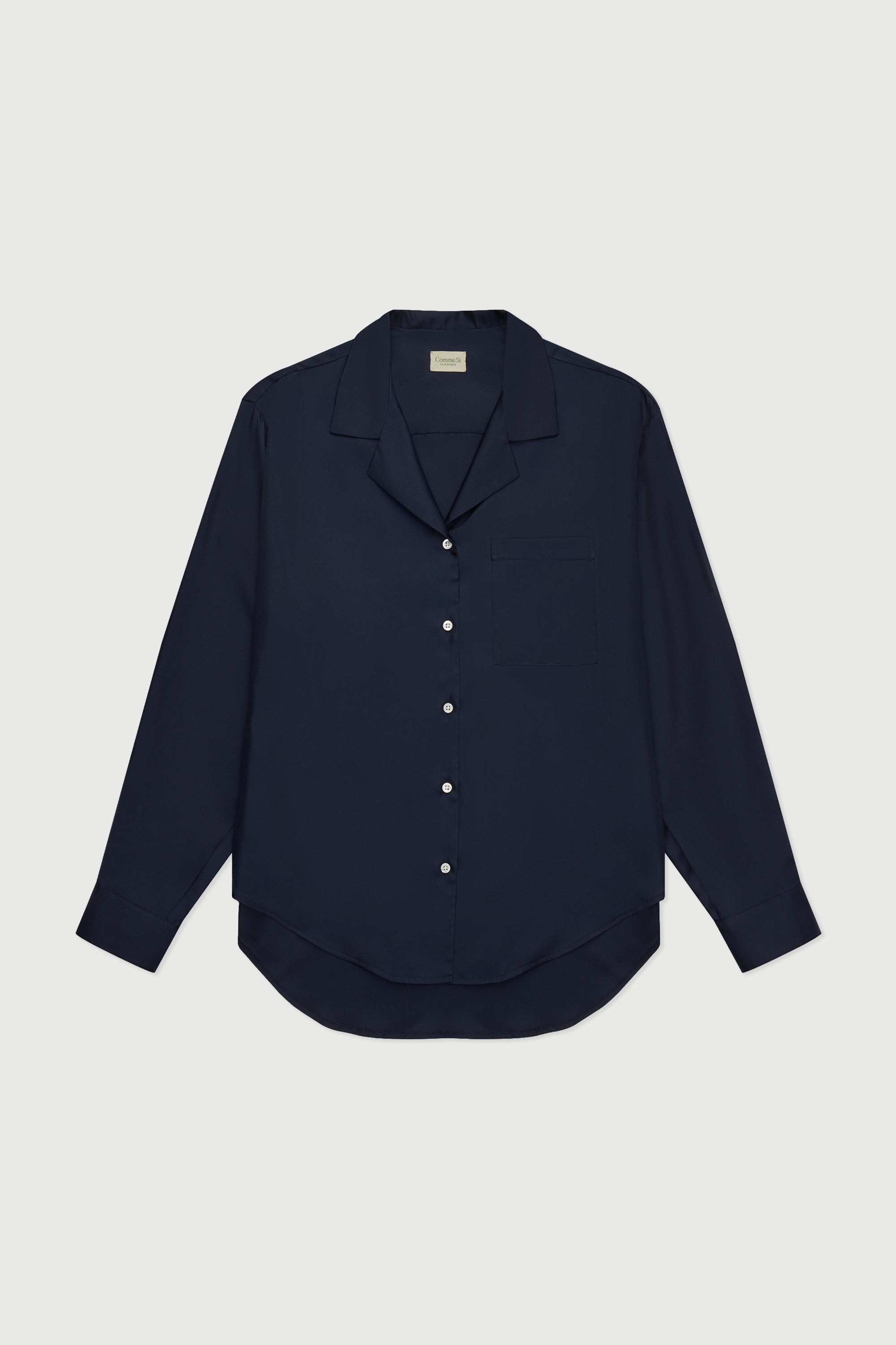 The Notched Collar Shirt, Silk Twill