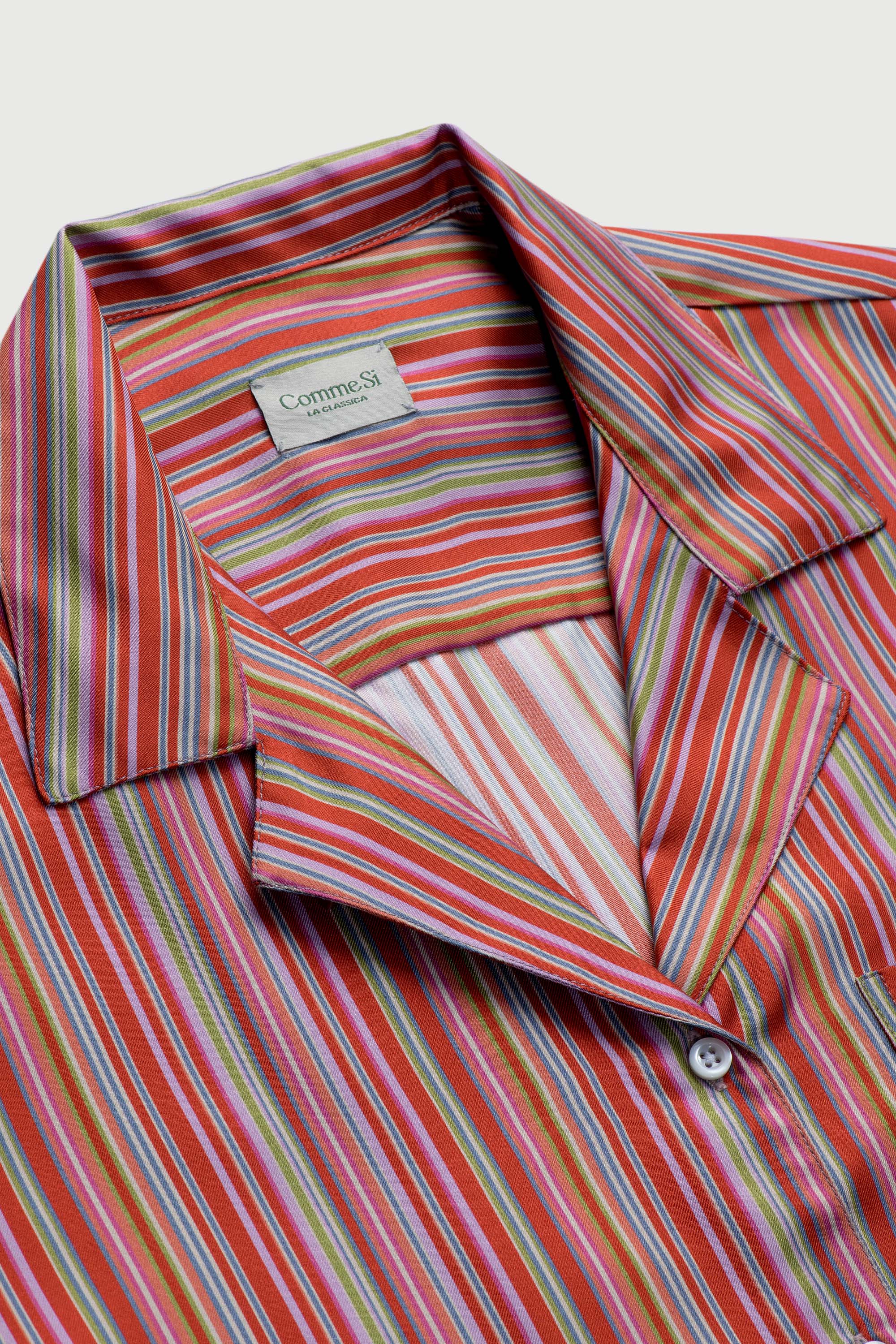 Notched Collar Shirtdress, Silk Twill