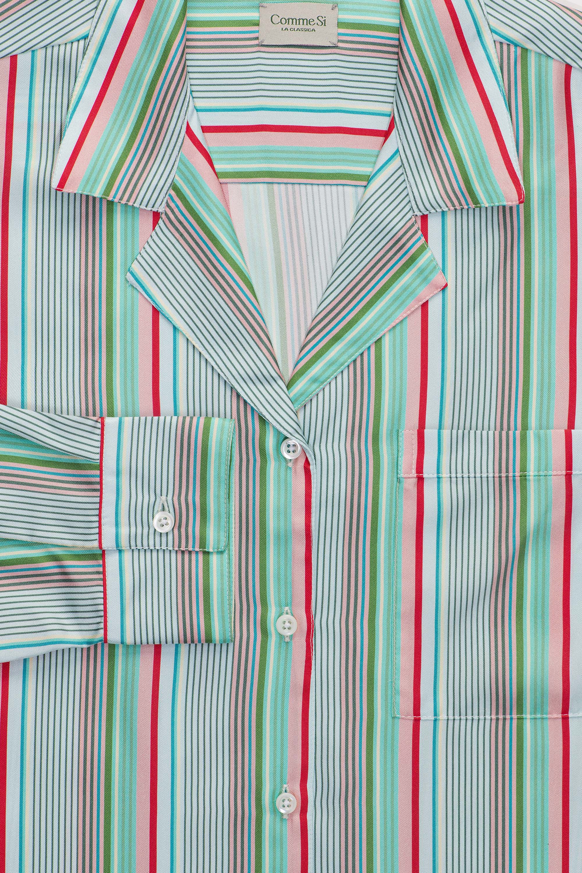 Notched Collar Shirtdress, Silk Twill