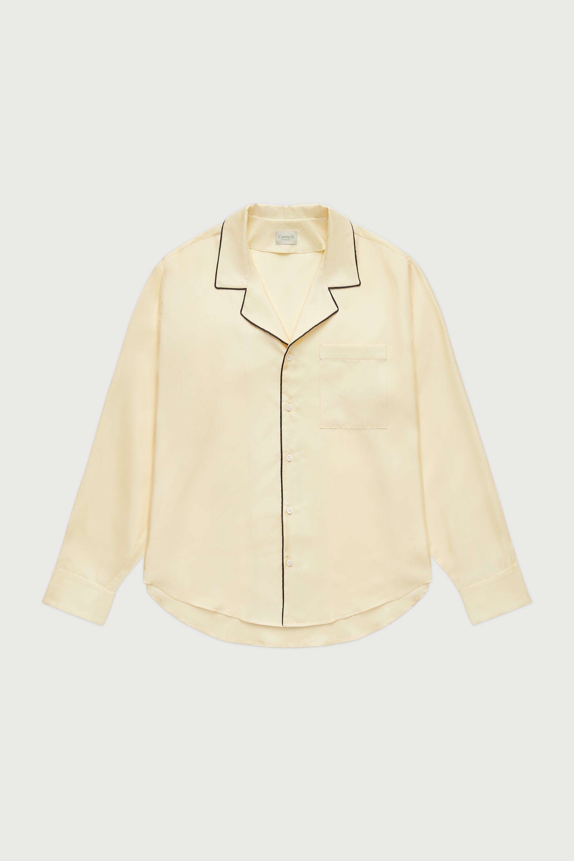 The Notched Collar Shirt, Piped Silk Twill
