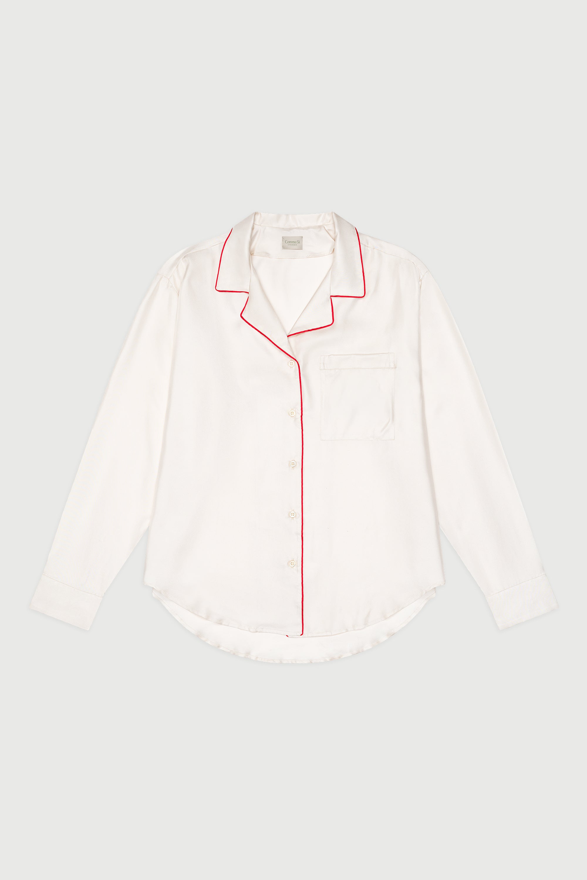 The Notched Collar Shirt, Piped Silk Twill
