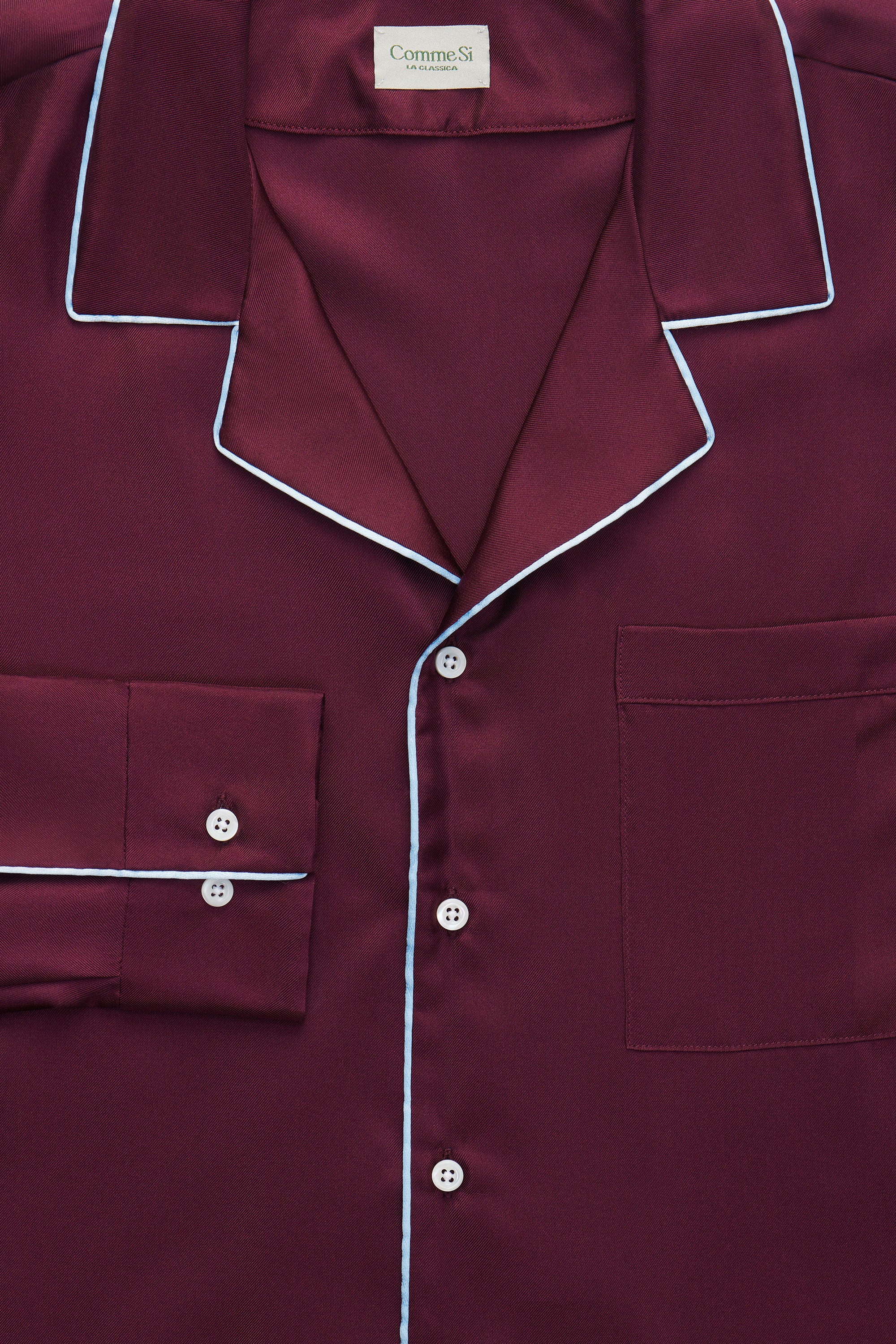 The Notched Collar Shirt, Piped Silk Twill – Comme Si