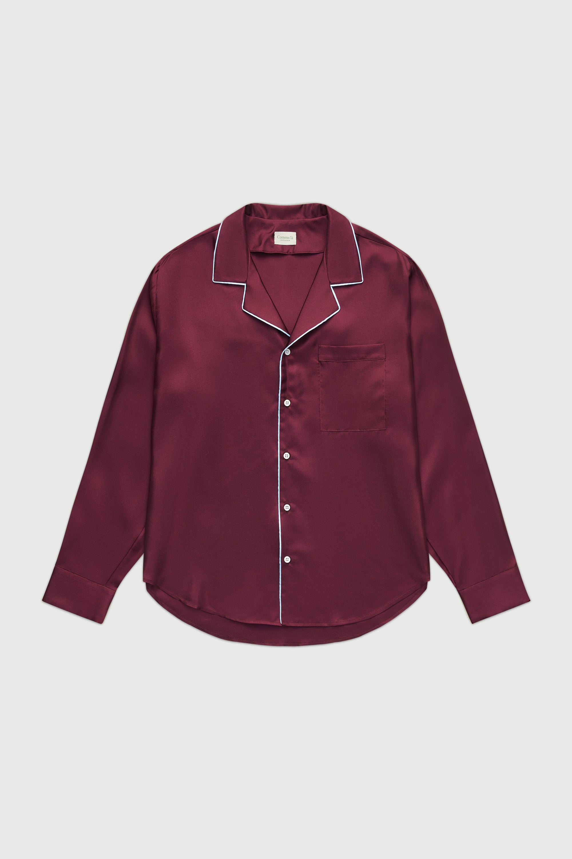 The Notched Collar Shirt, Piped Silk Twill