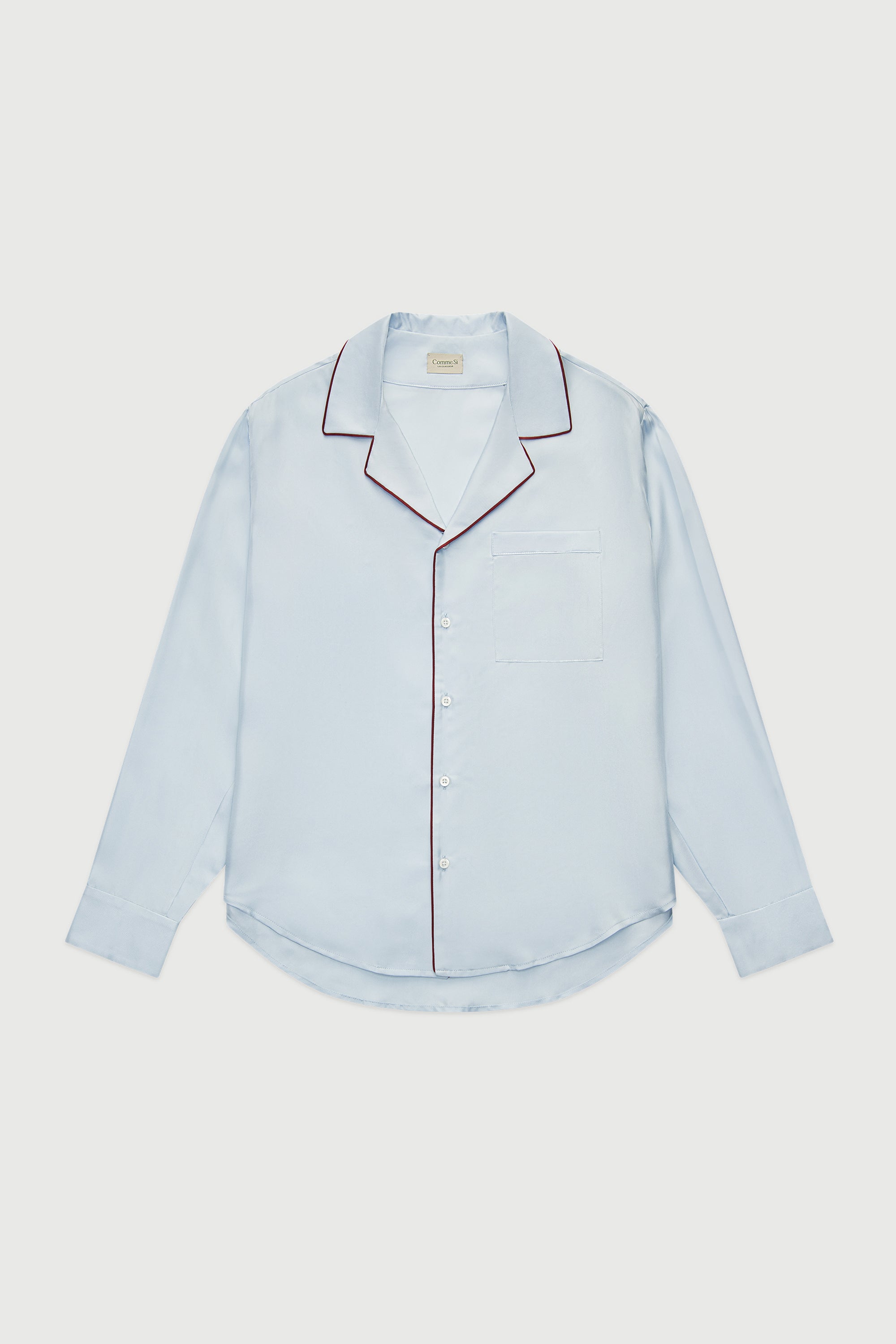 The Notched Collar Shirt, Piped Silk Twill