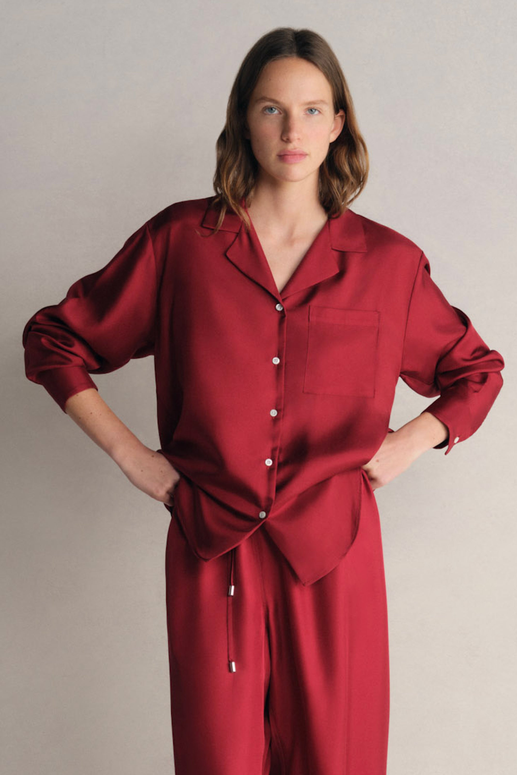 The Notched Collar Shirt, Silk Twill