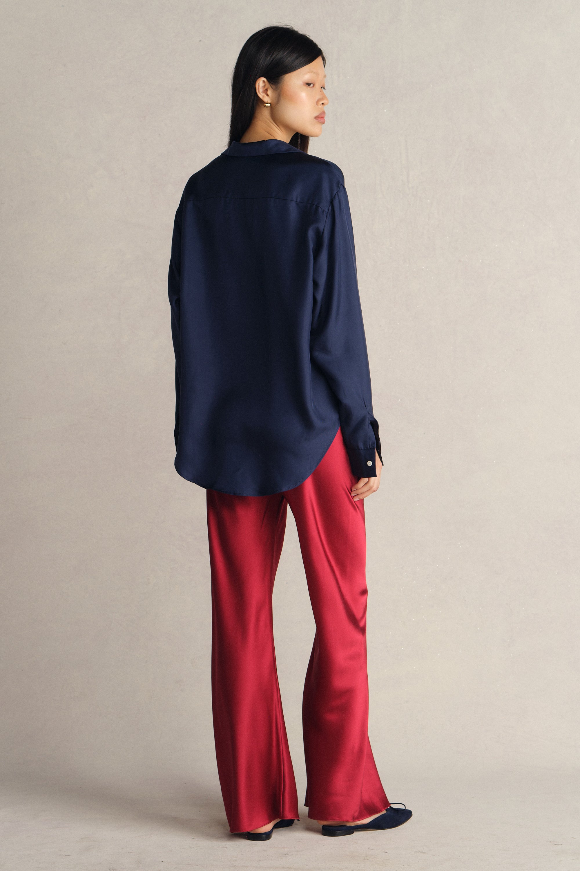 The Notched Collar Shirt, Silk Twill