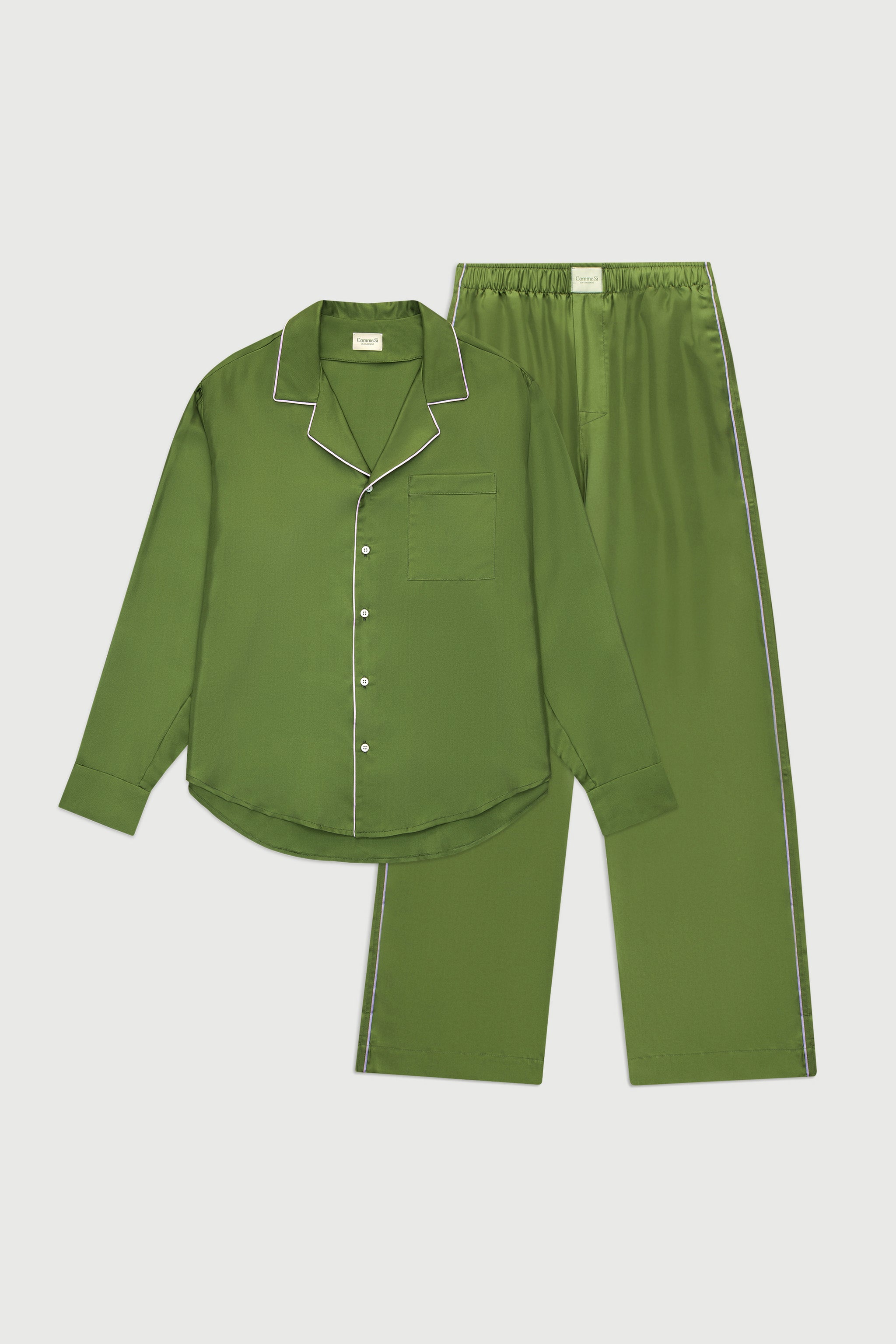 The Piped Silk Twill Set