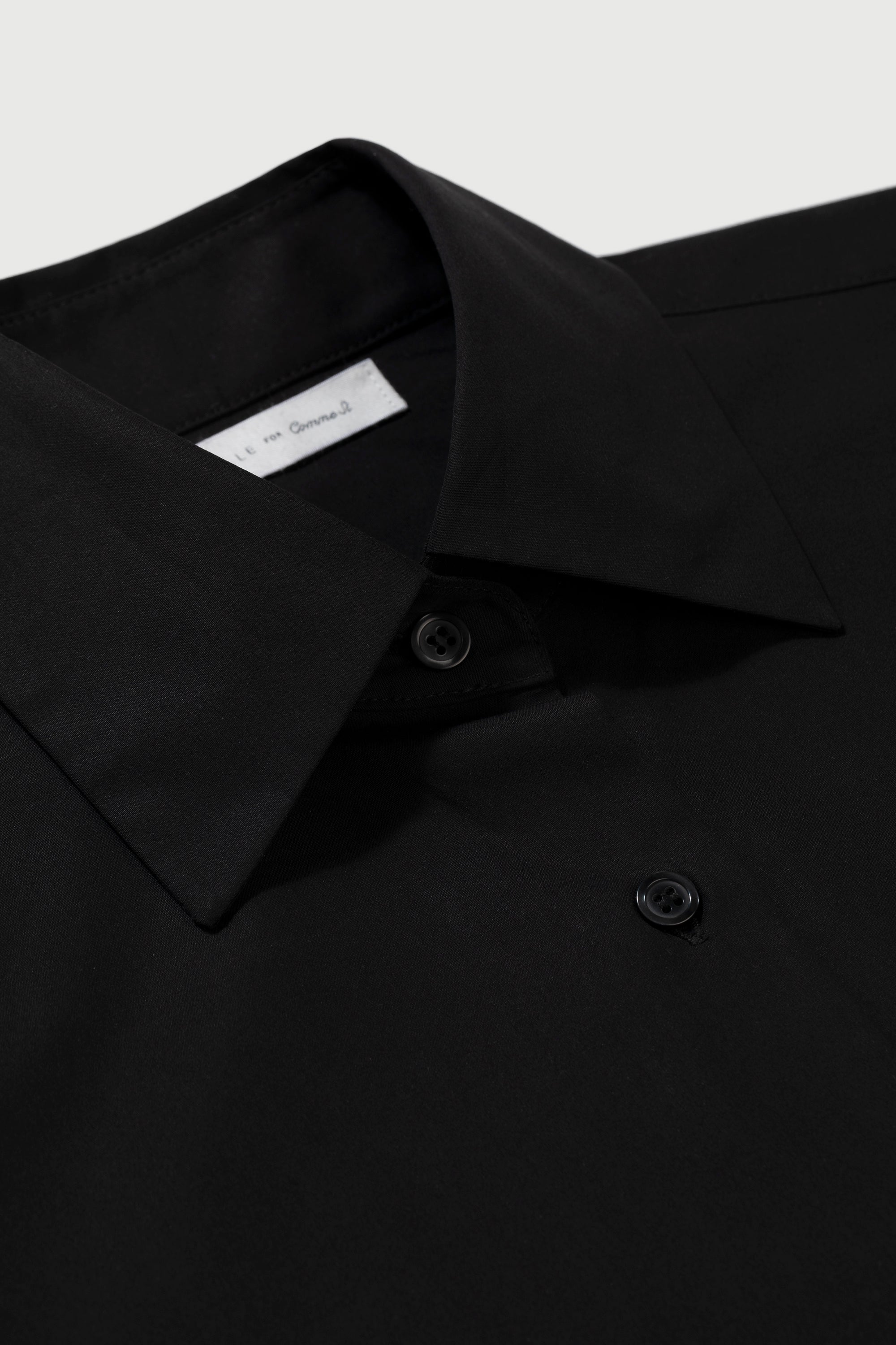 Collar Detail - The Studio Shirt in Black - Danielle for Comme Si