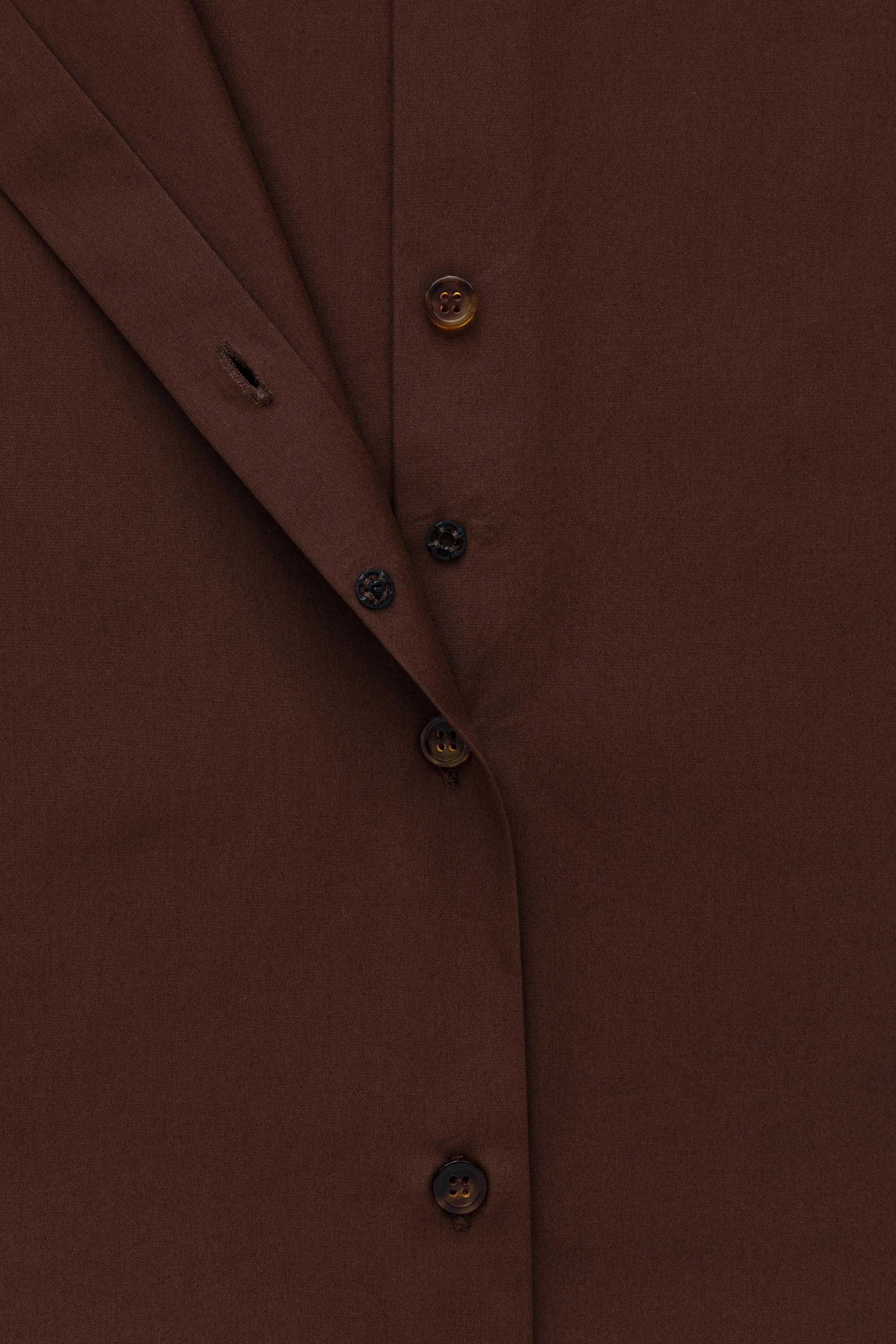 Hidden Button Detail - The Studio Shirt in Brown - Danielle for Comme Si