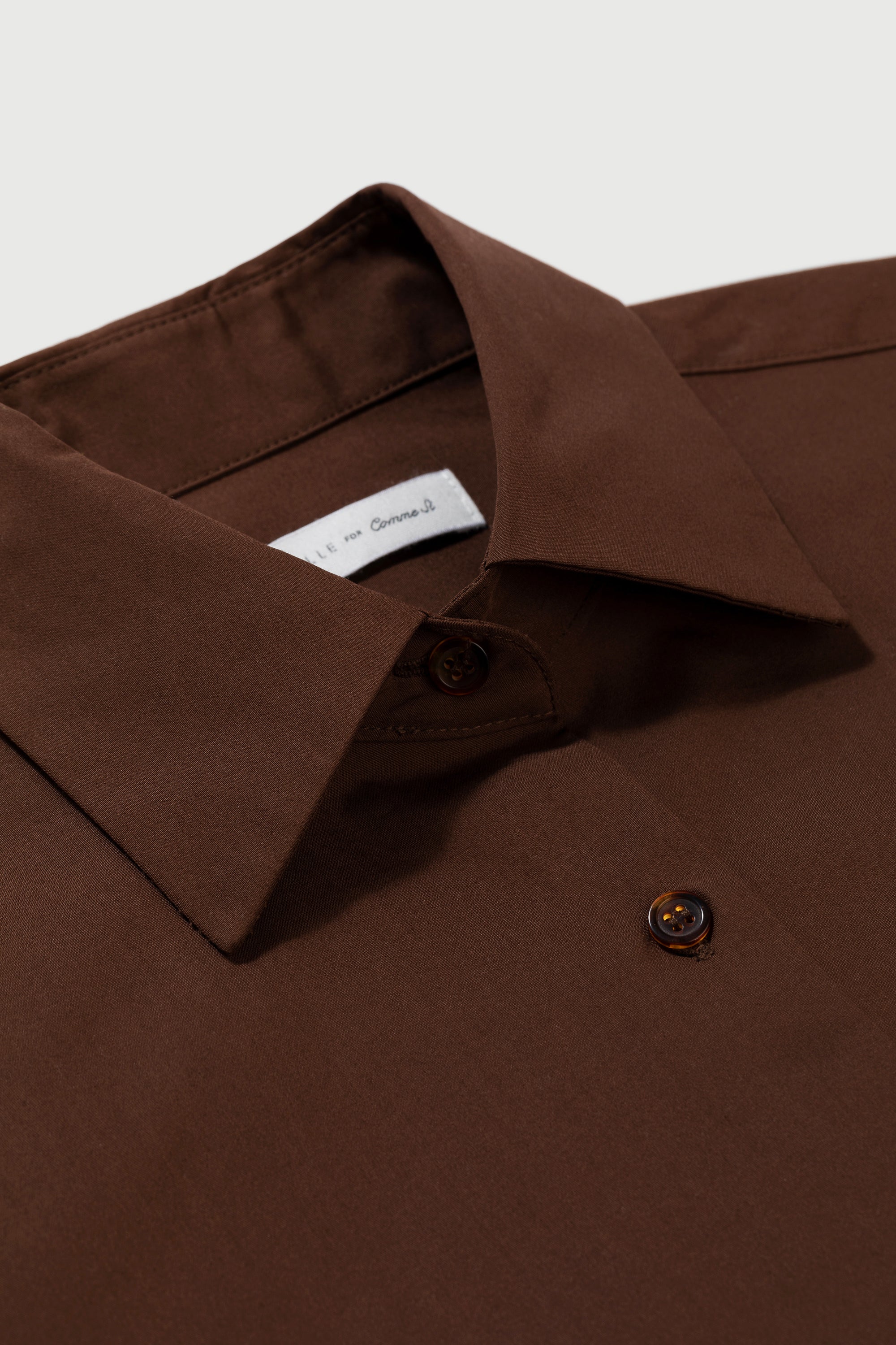 Collar Detail - The Studio Shirt in Brown - Danielle for Comme Si