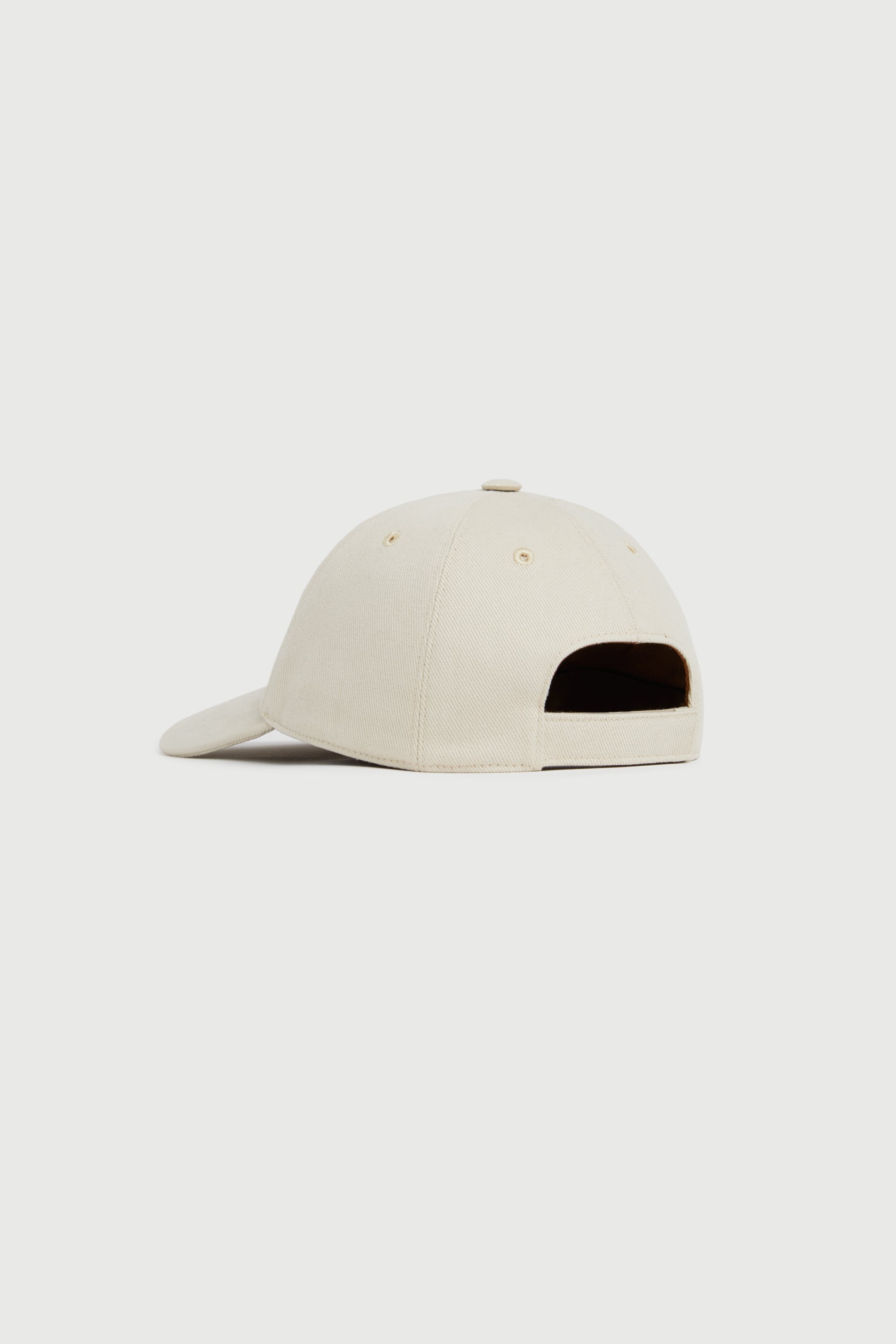 back, The Silk-Lined Baseball Cap in cream, with embroidered logo, Comme Si