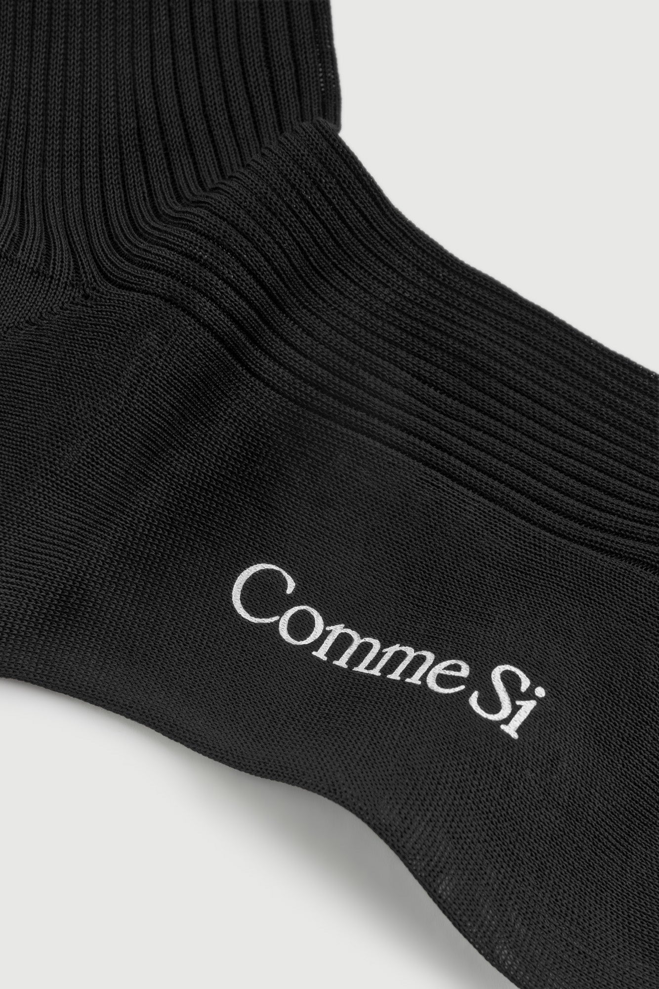 Footbed Detail, The Agnelli Sock in Black, Egyptian Cotton