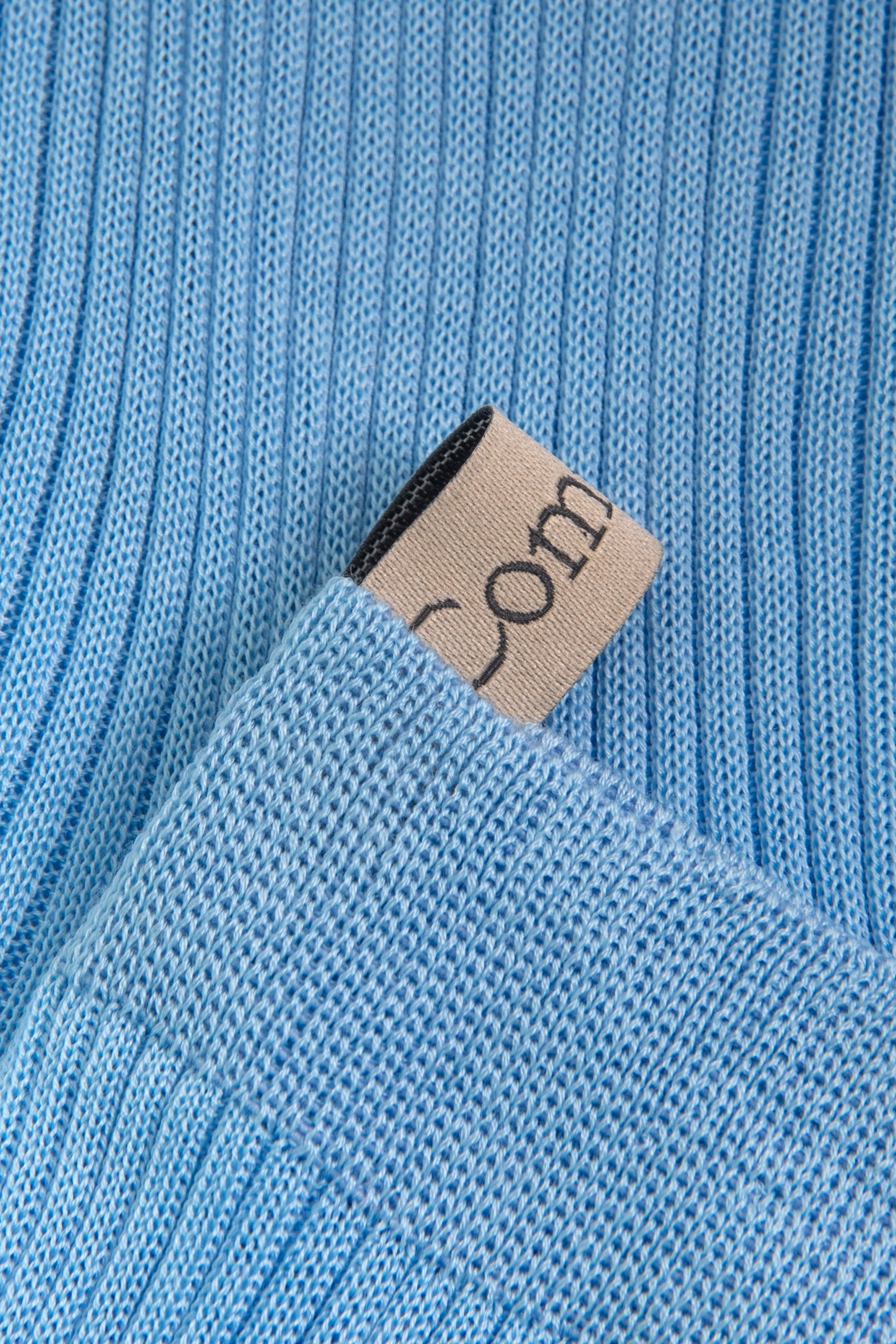 Ribbon Tag Detail, the Agnelli Sock in Capri, Egyptian Cotton