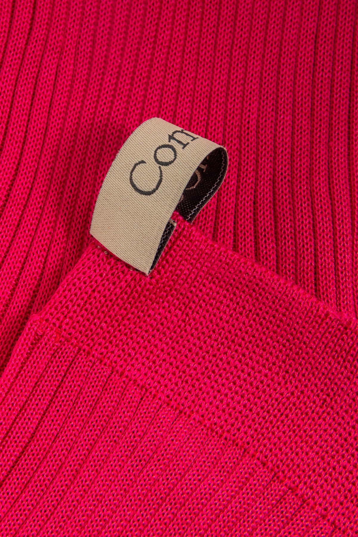 Ribbon Tag detail, The Agnelli Sock in Hibiscus, Egyptian Cotton