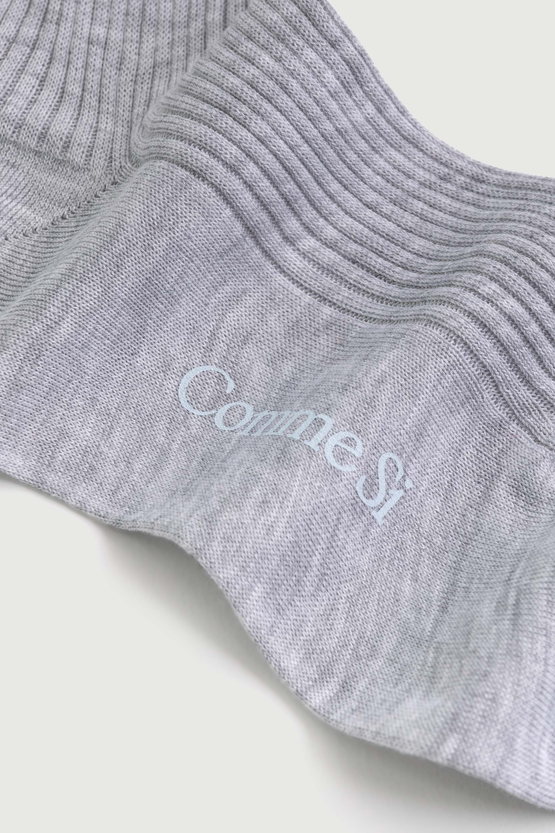Footbed detail, The Agnelli Sock in Light Heather Grey, Egyptian Cotton