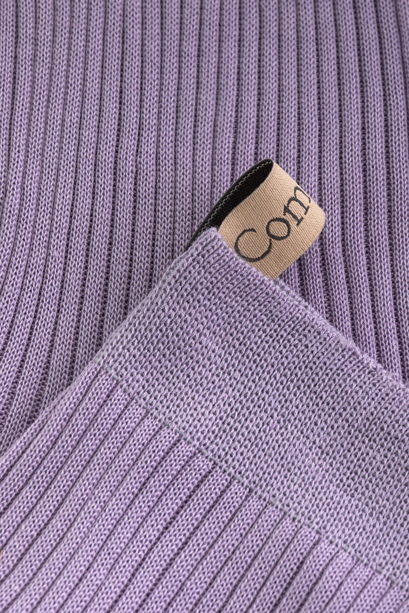 ribbon tag detail, The Agnelli Sock in Lilac, Egyptian Cotton