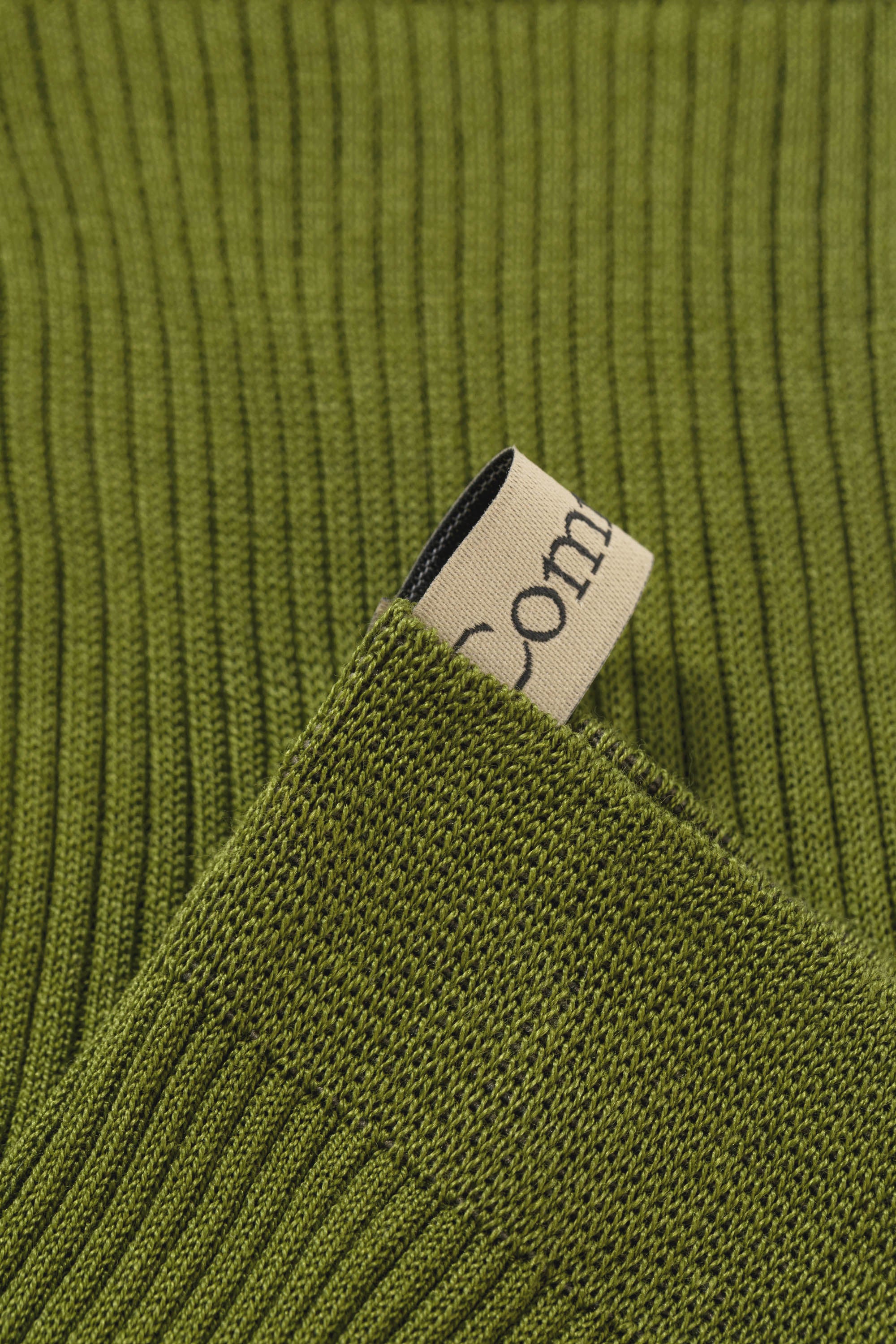 ribbon tag detail, The Agnelli Sock in Saguaro, Egyptian Cotton