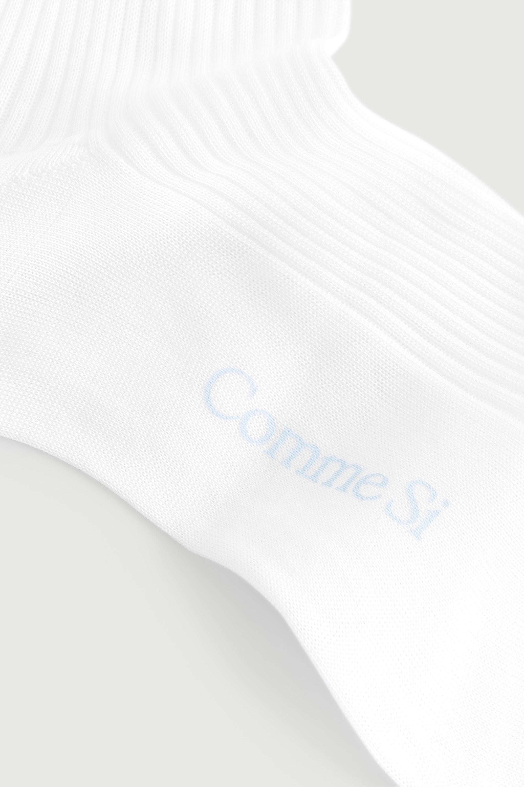 Detail of The Agnelli Sock in White, Egyptian Cotton